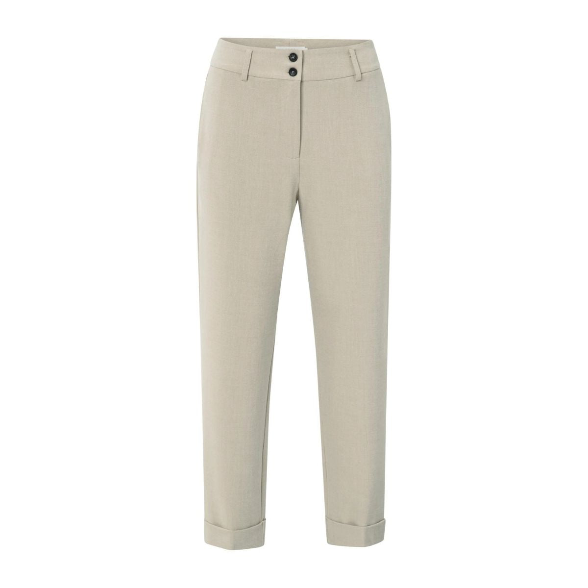 YAYA Highwaisted Straight Trousers — Sand