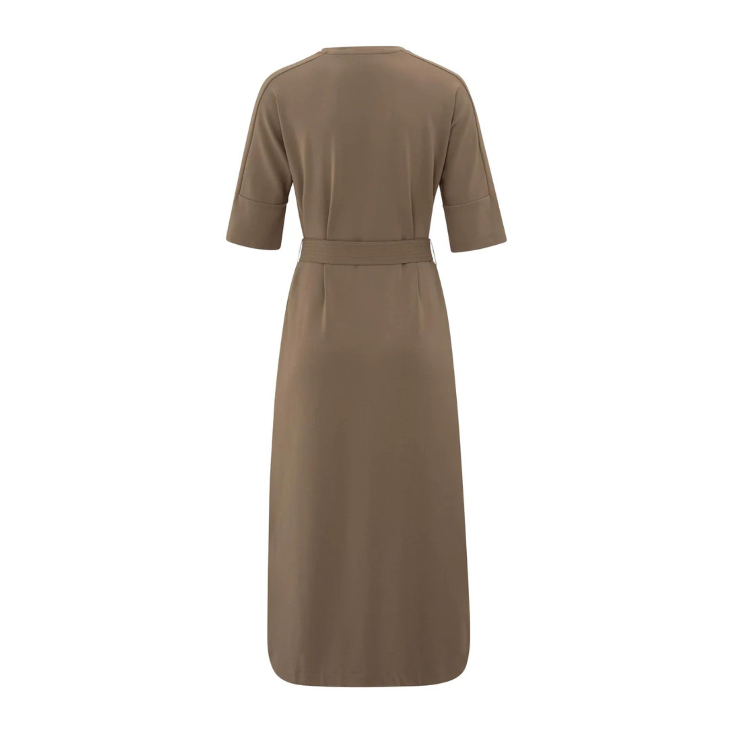 YAYA Jersey Midi Dress — Caribou Brown