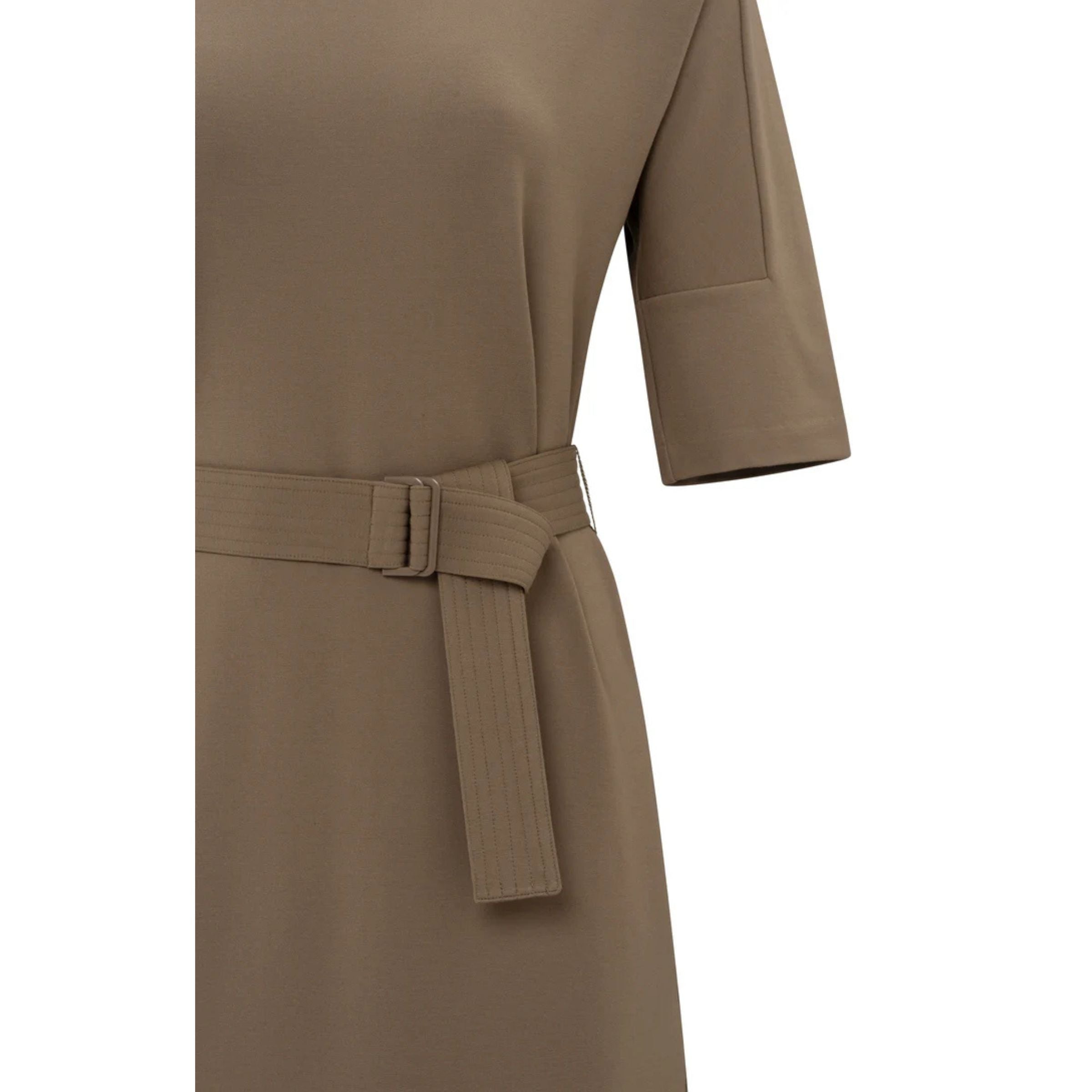 YAYA Jersey Midi Dress — Caribou Brown