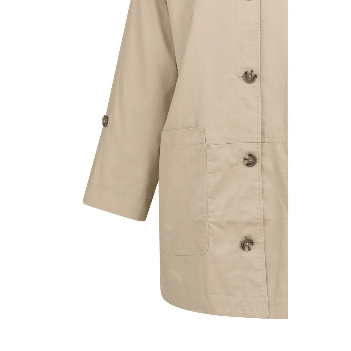YAYA Oversized Cotton Jacket — Sandstone Beige - Public Mercantile