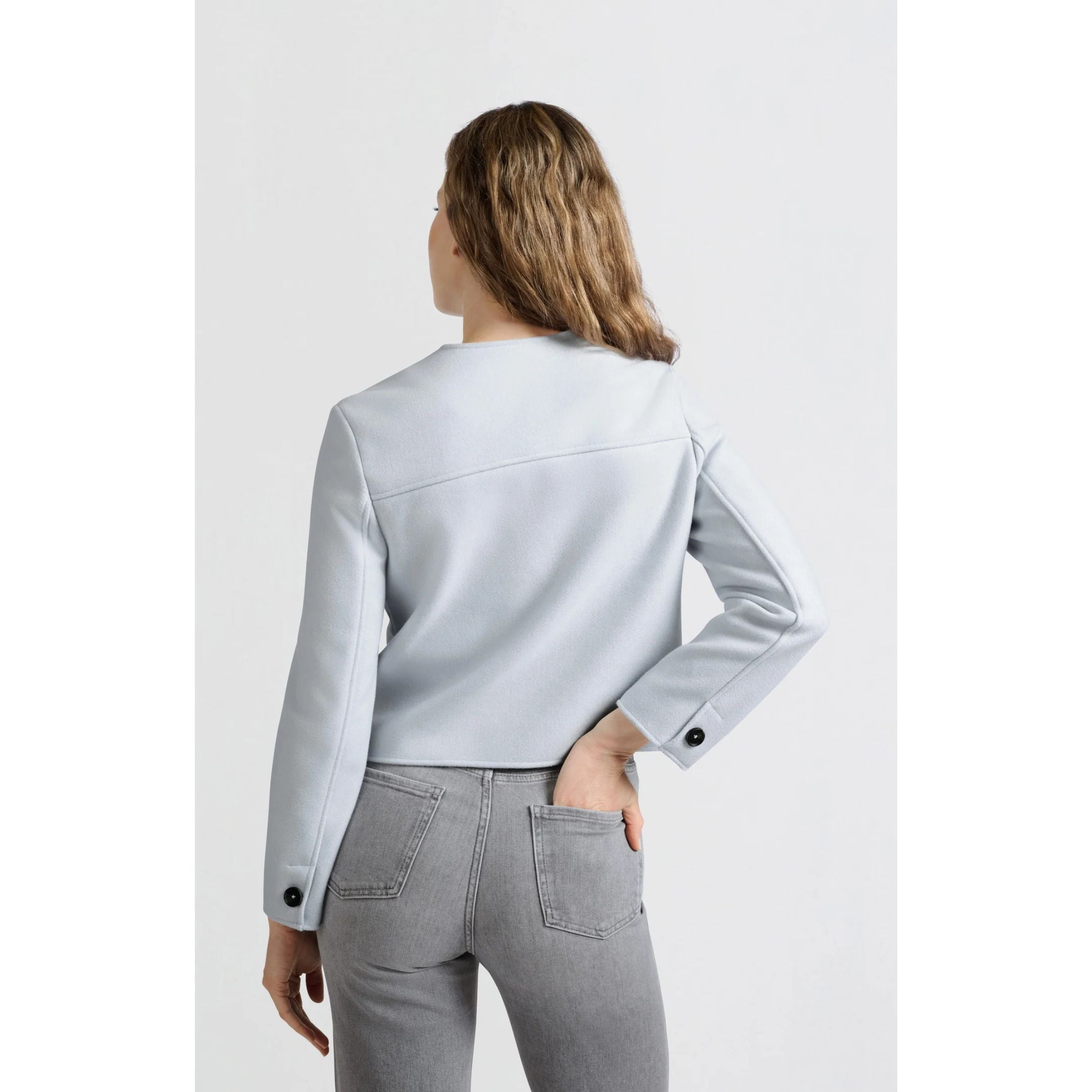 YAYA Soft Short Jacket — Powder Blue