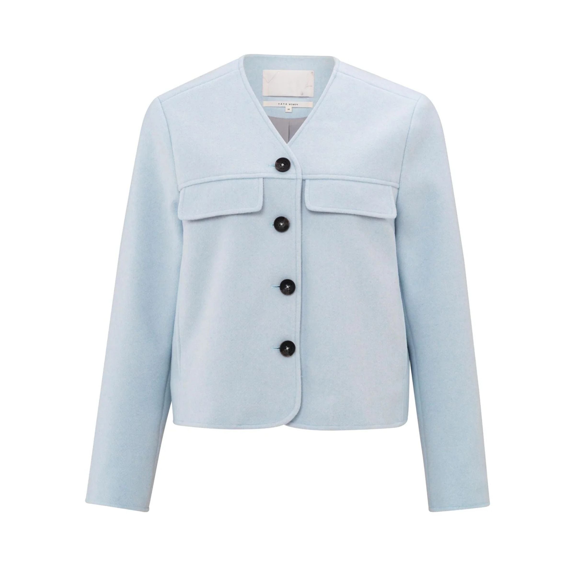 YAYA Soft Short Jacket — Powder Blue