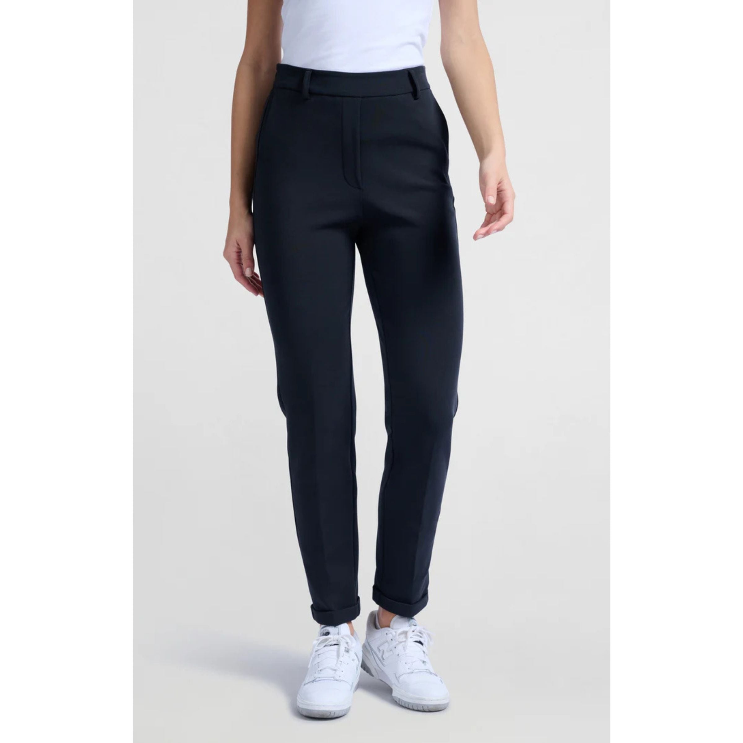 YAYA Straight Scuba Trousers — Pirate Black