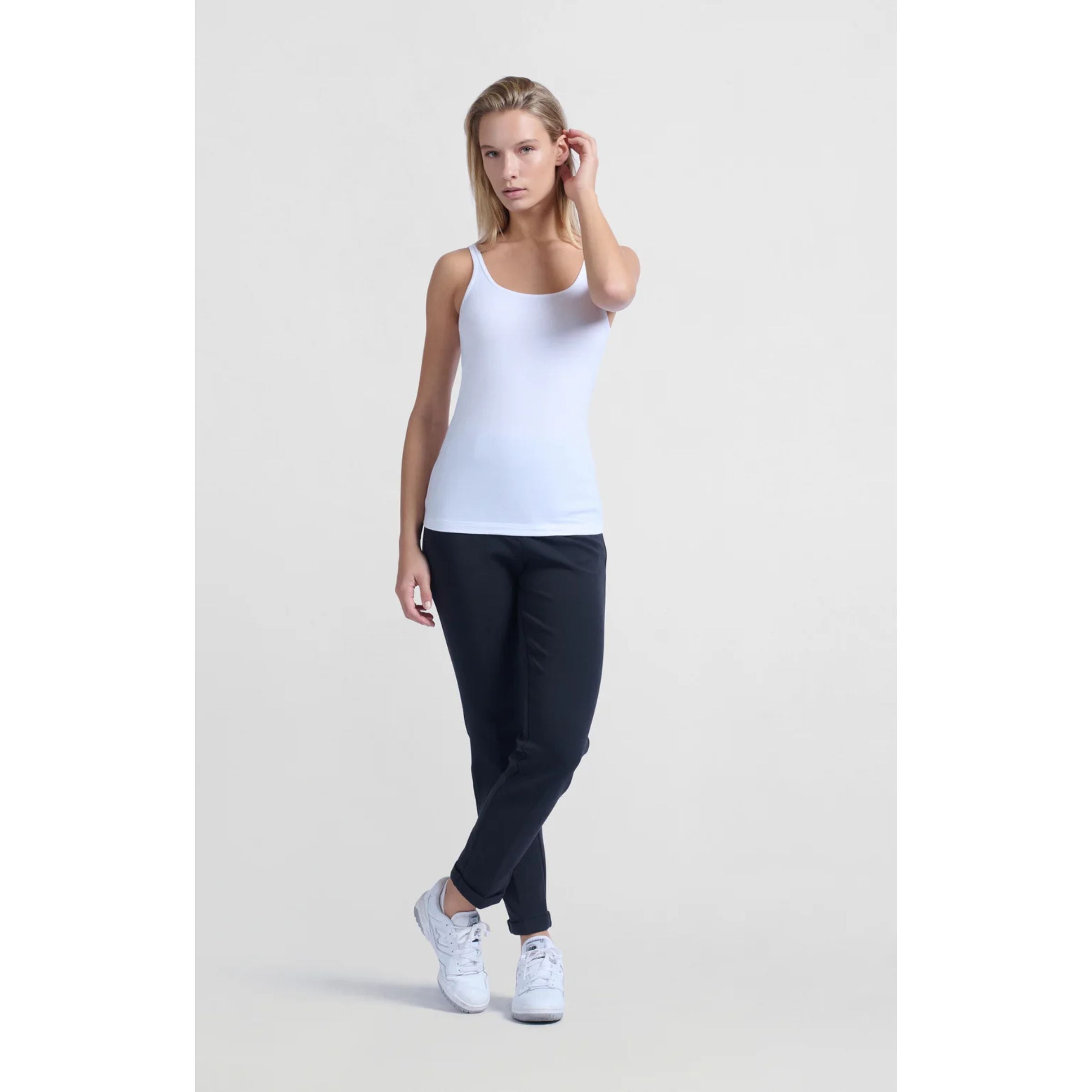 YAYA Straight Scuba Trousers — Pirate Black