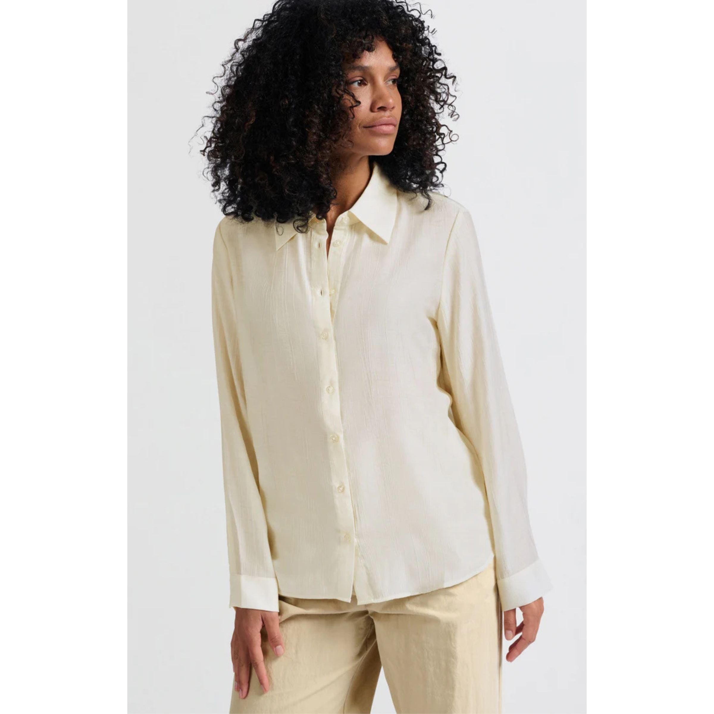 YAYA Textured Blouse — Off White