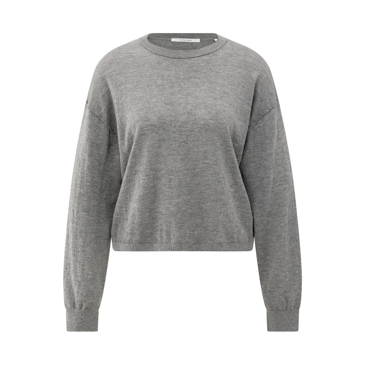 YAYA Textured Knitted Sweater — Medium Grey Melange