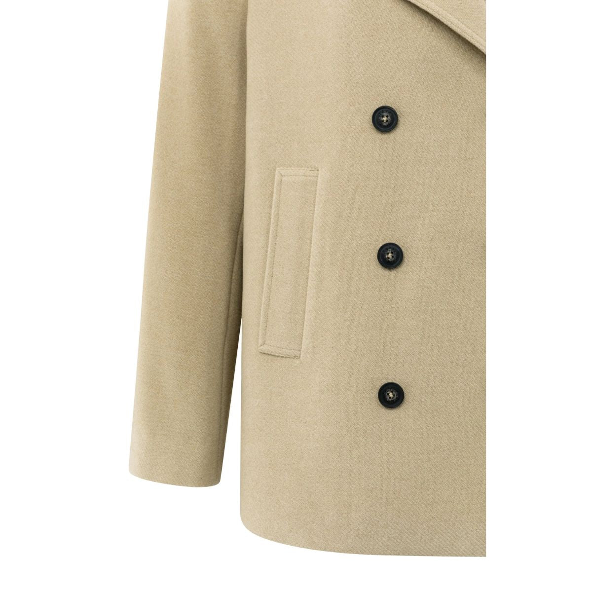 YAYA Woven Short Coat — Sand Beige