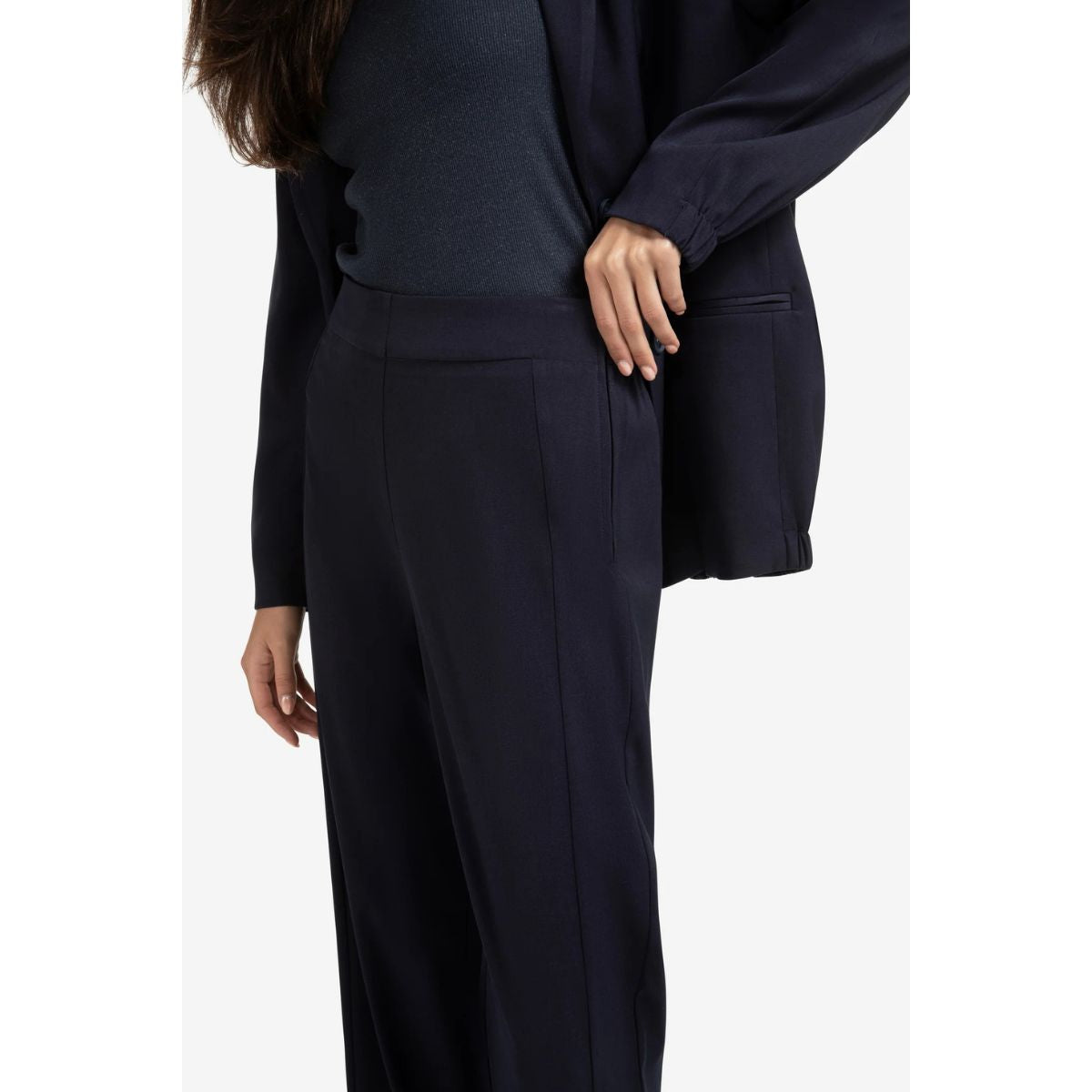 YAYA Woven Wide Leg Pants — Inkwell Blue