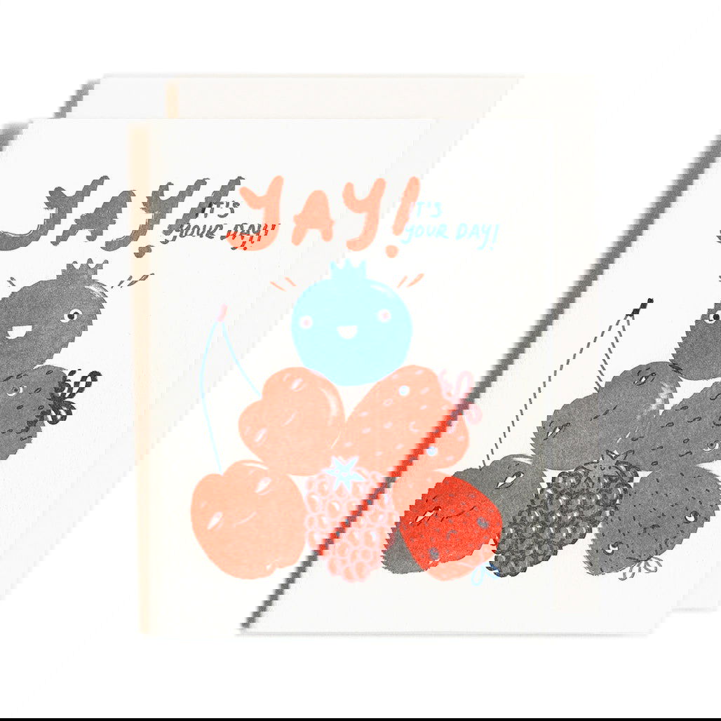 Yay Berries Letterpress Card - Public Mercantile