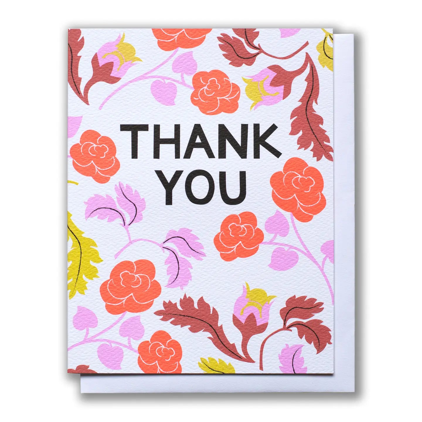 Neon Cabbage Roses Thank You Card - Public Mercantile