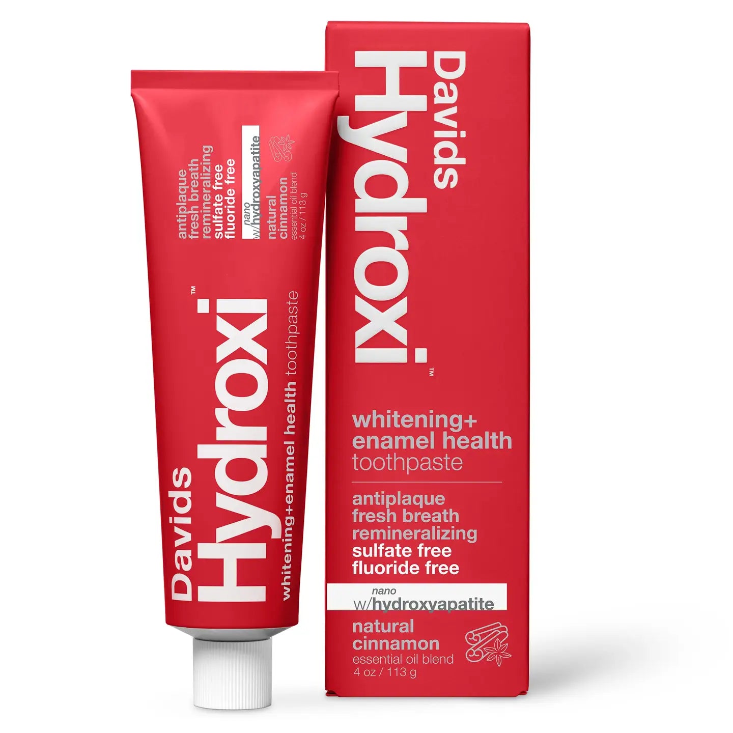 Davids Hydroxi™ Whitening+Enamel Health Nano Hydroxyapatite Premium Toothpaste | Cinnamon - Public Mercantile