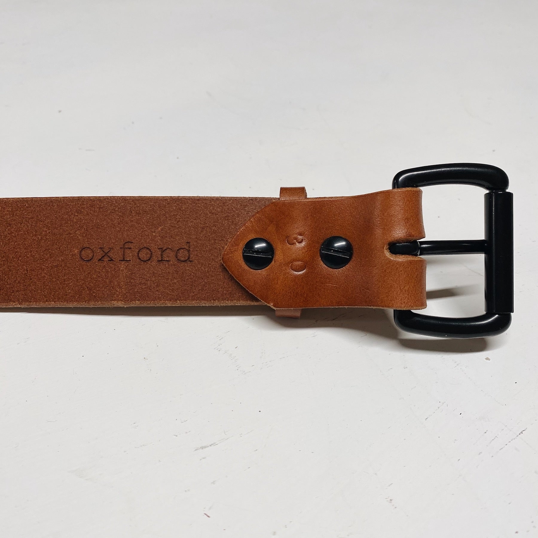 Oxford Leather Belt — Brown
