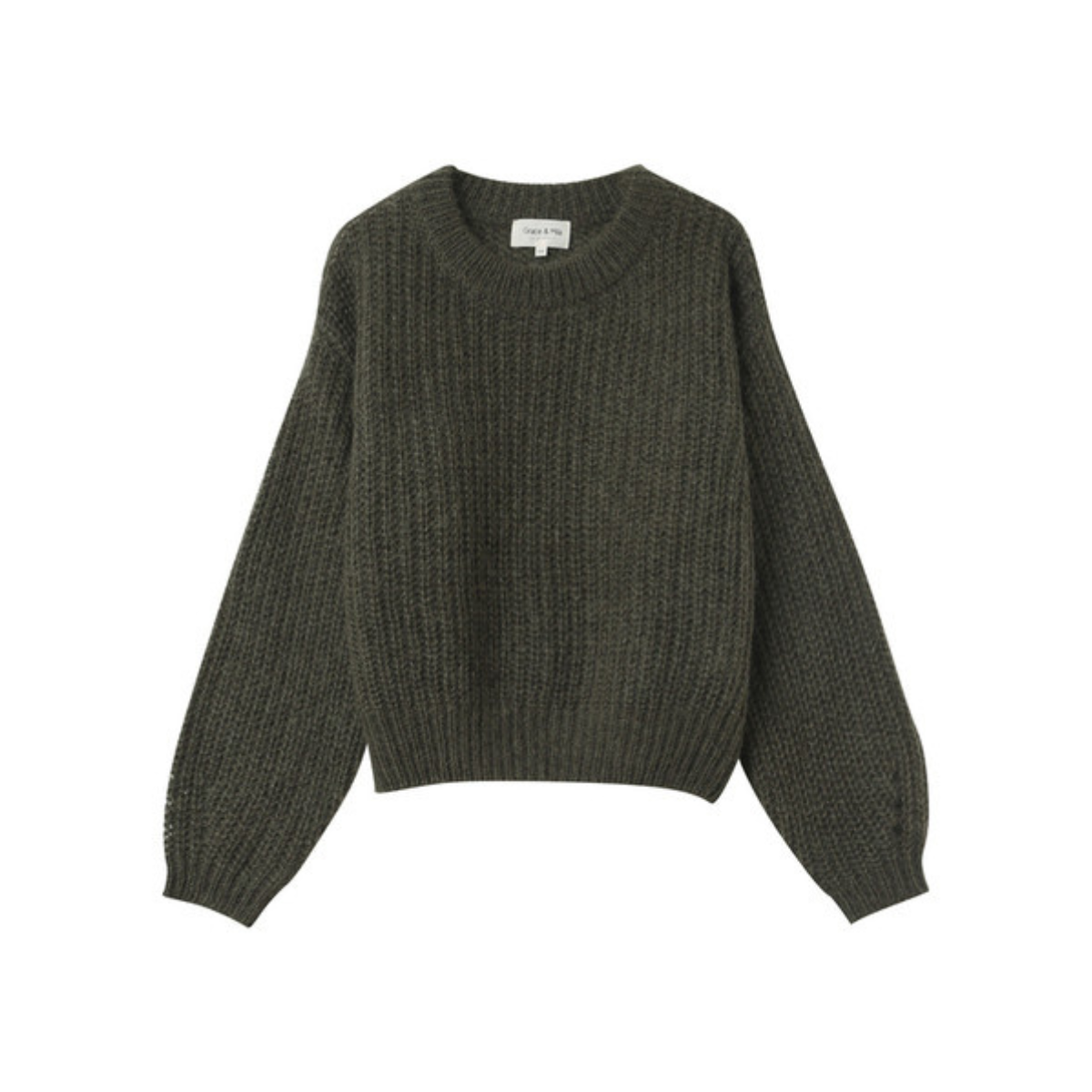 Grace & Mila Paris Naissance Kid Mohair Sweater — Khaki