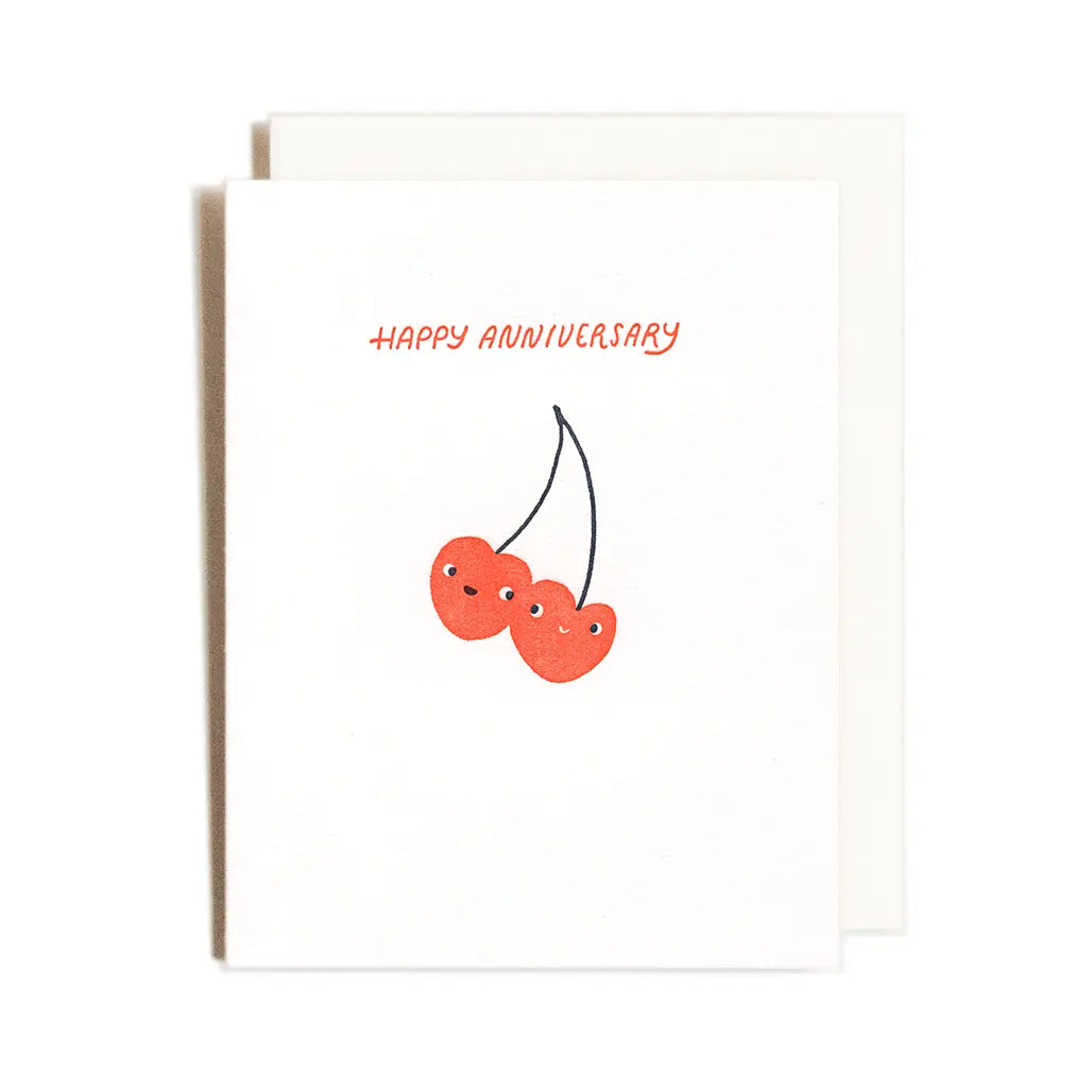 Anniversary Cherries Letterpress Card - Public Mercantile