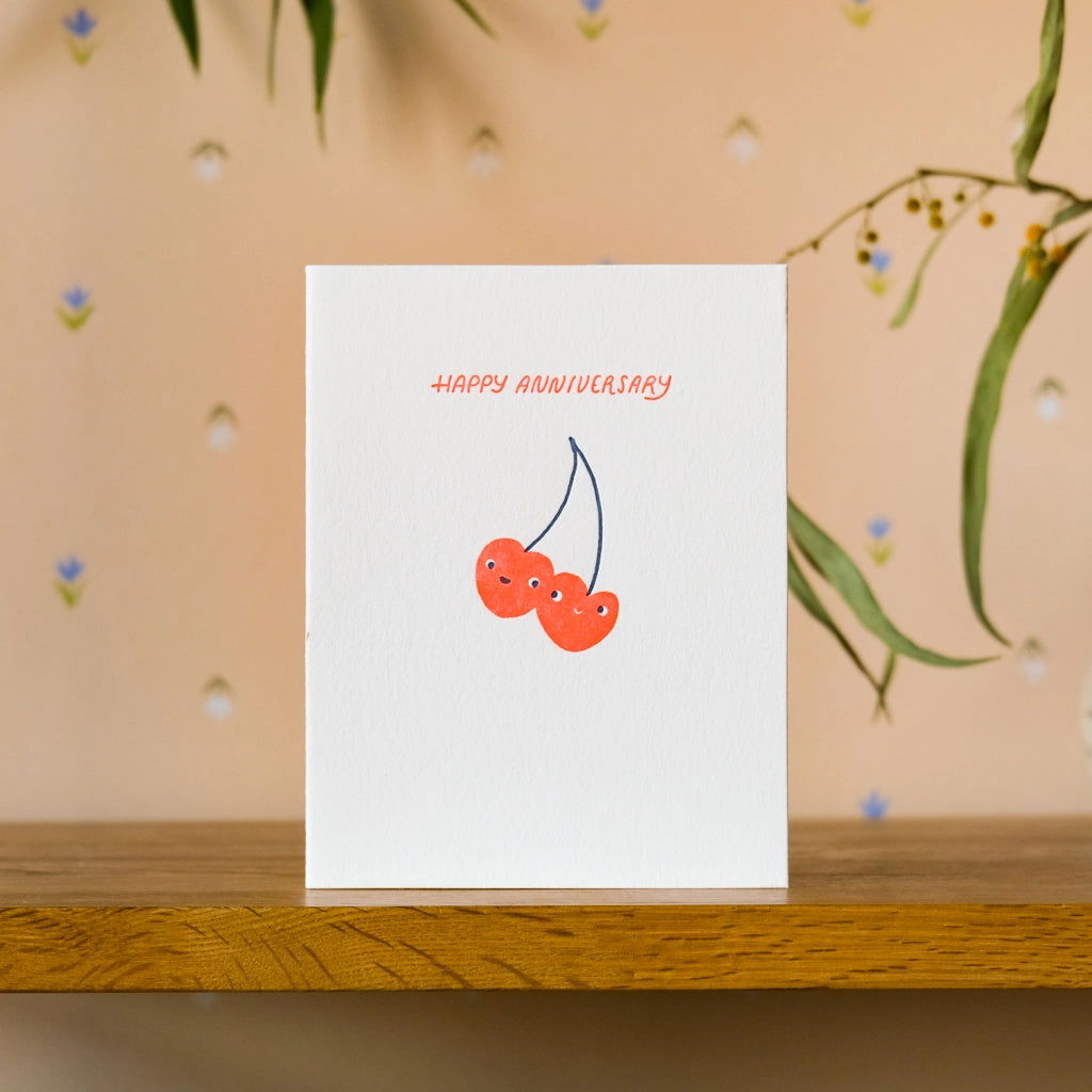 Anniversary Cherries Letterpress Card - Public Mercantile