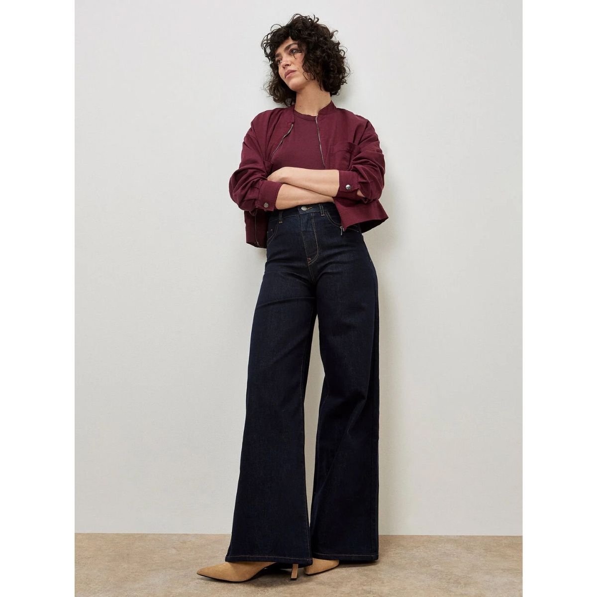 Isla Wide Leg Jeans — Dark Wash