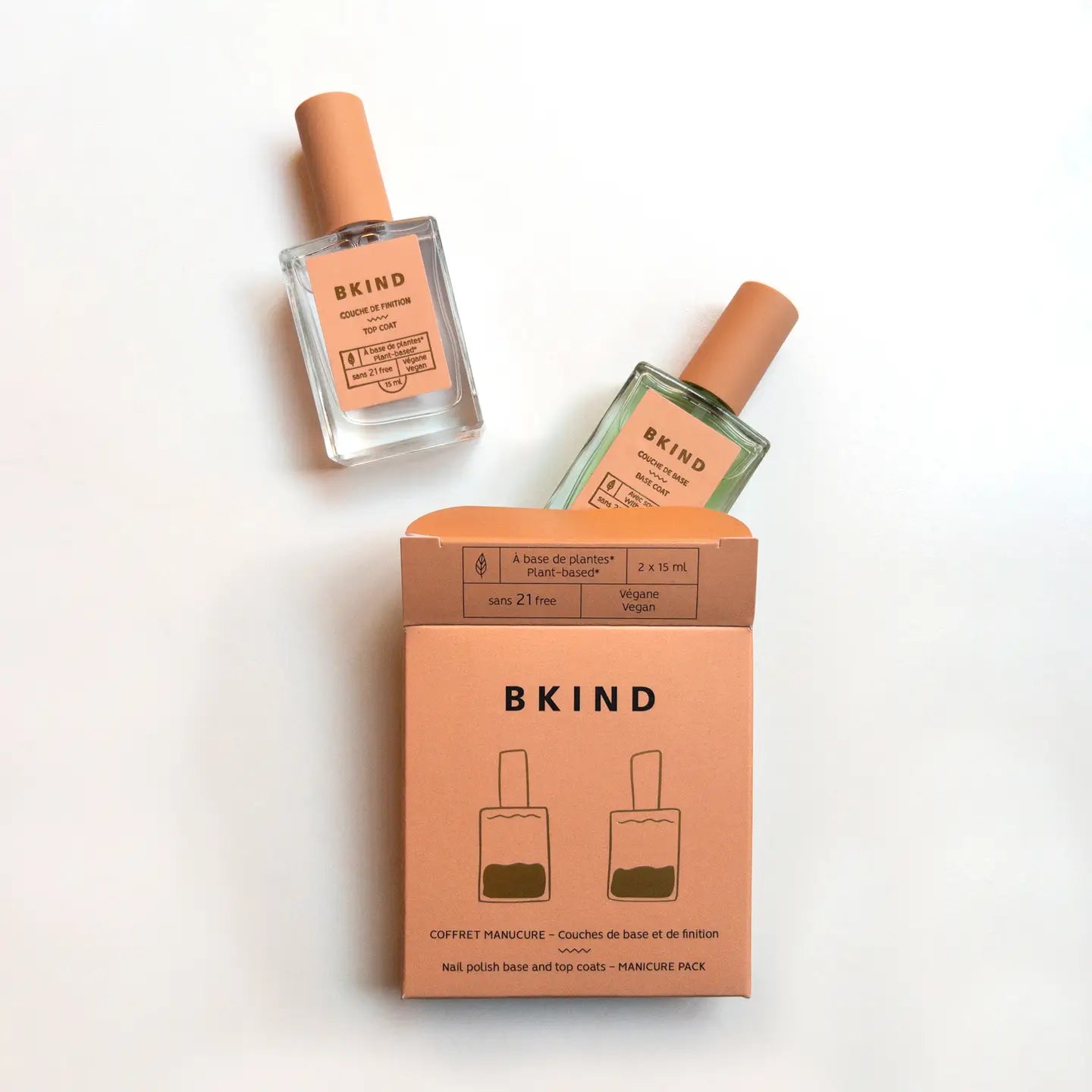 BKIND Manicure Pack Duo — Base & Top Coat - Public Mercantile