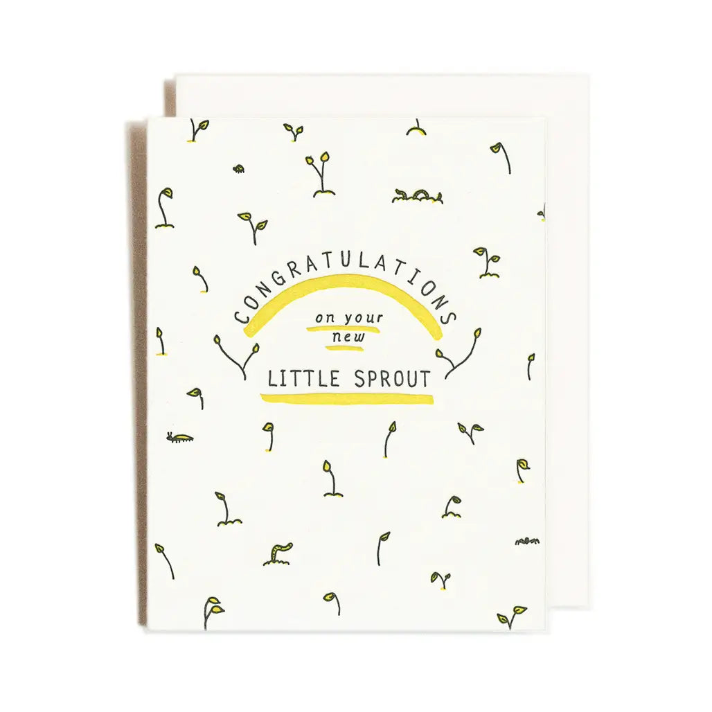 Baby Sprout Letterpress Card - Public Mercantile