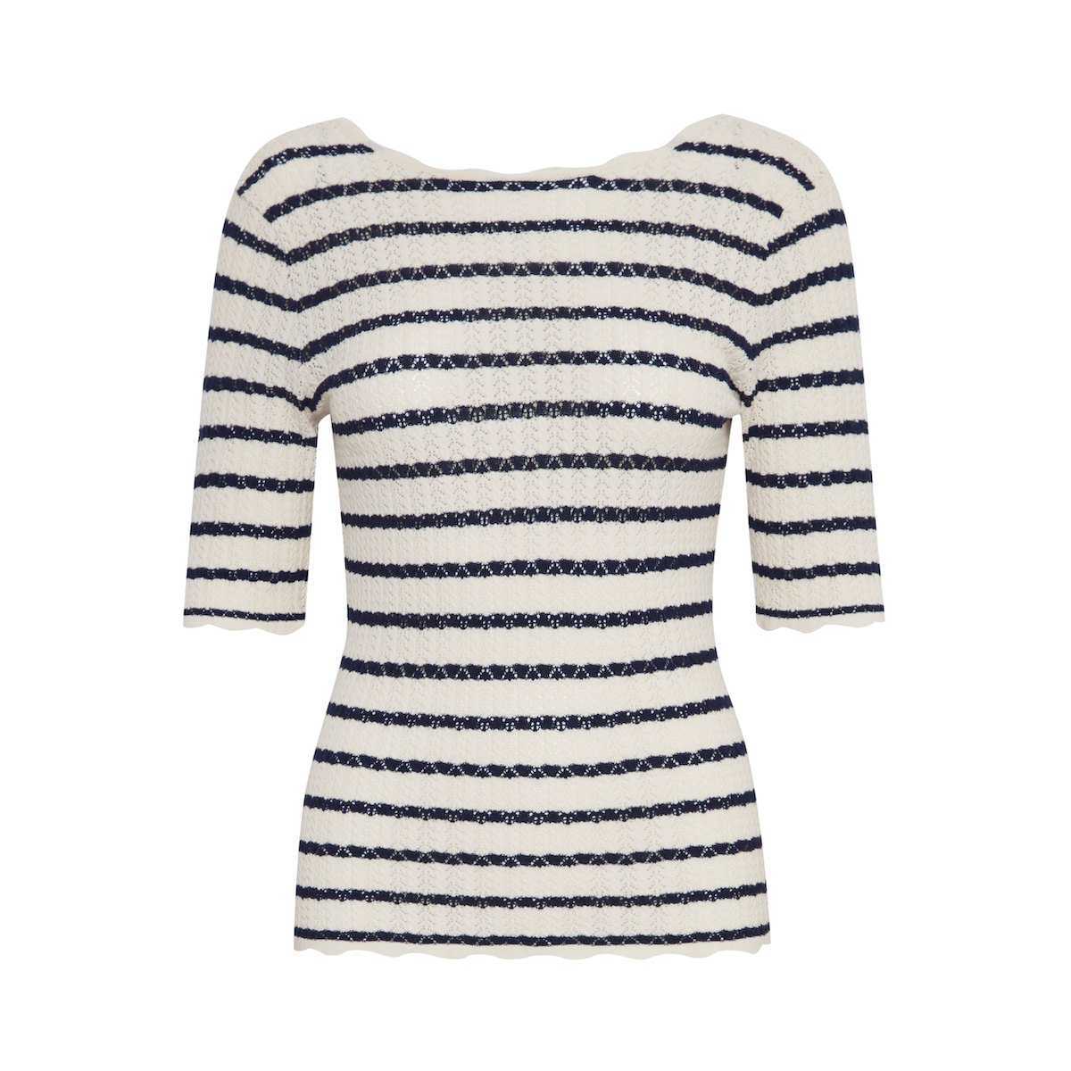 Atelier Rêve Knitted Stripe Pullover — Navy/Birch - Public Mercantile