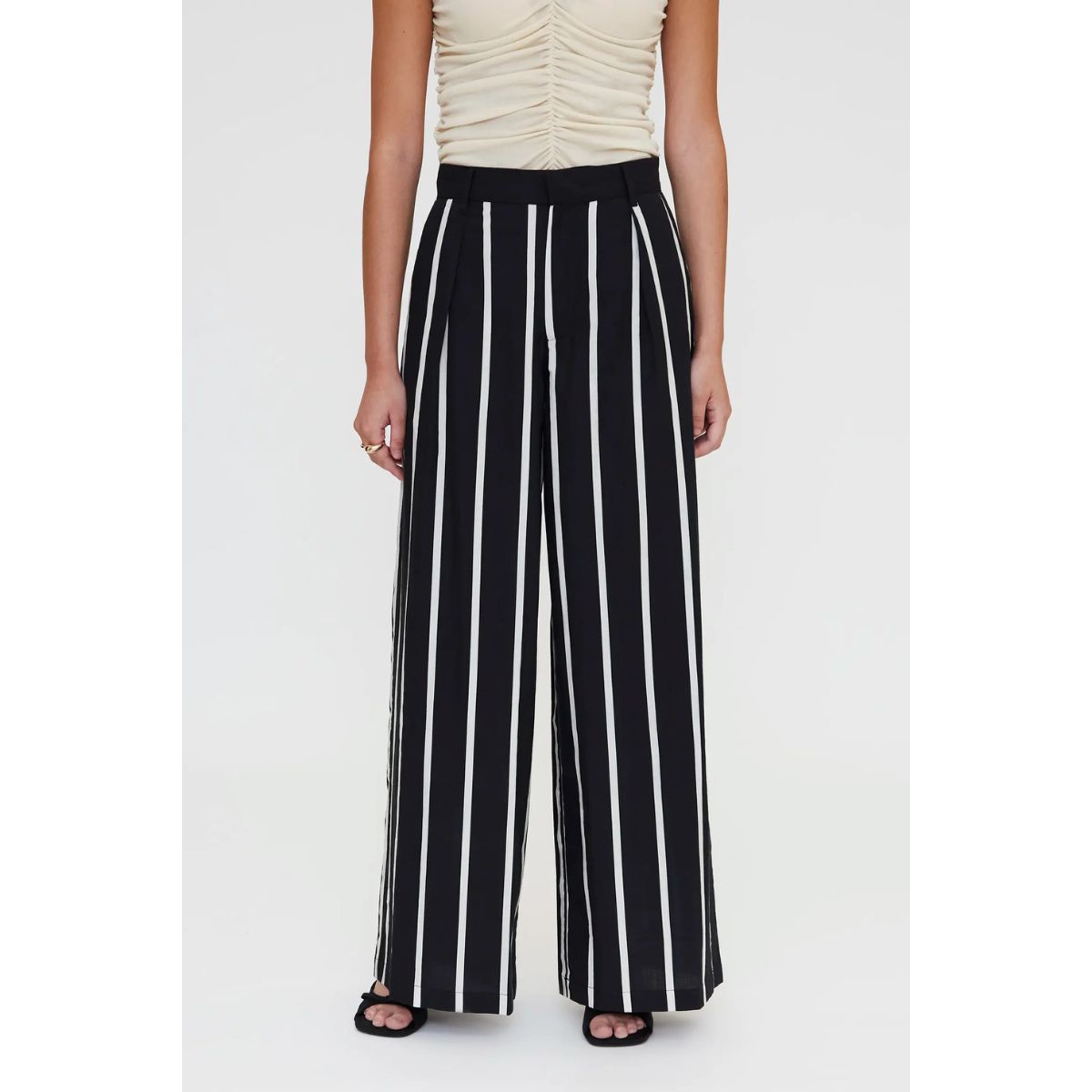 Black Striped Cotton Pants — Wild Pony - Public Mercantile