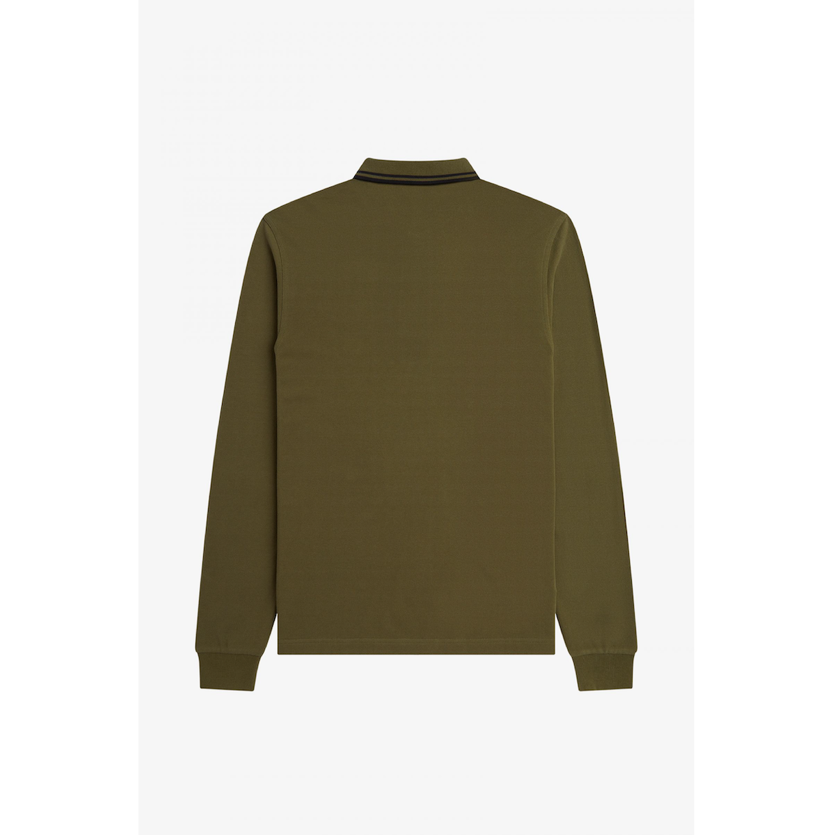 Fred Perry Long-Sleeved Twin-Tipped Shirt — Uniform Green/Black - Public Mercantile