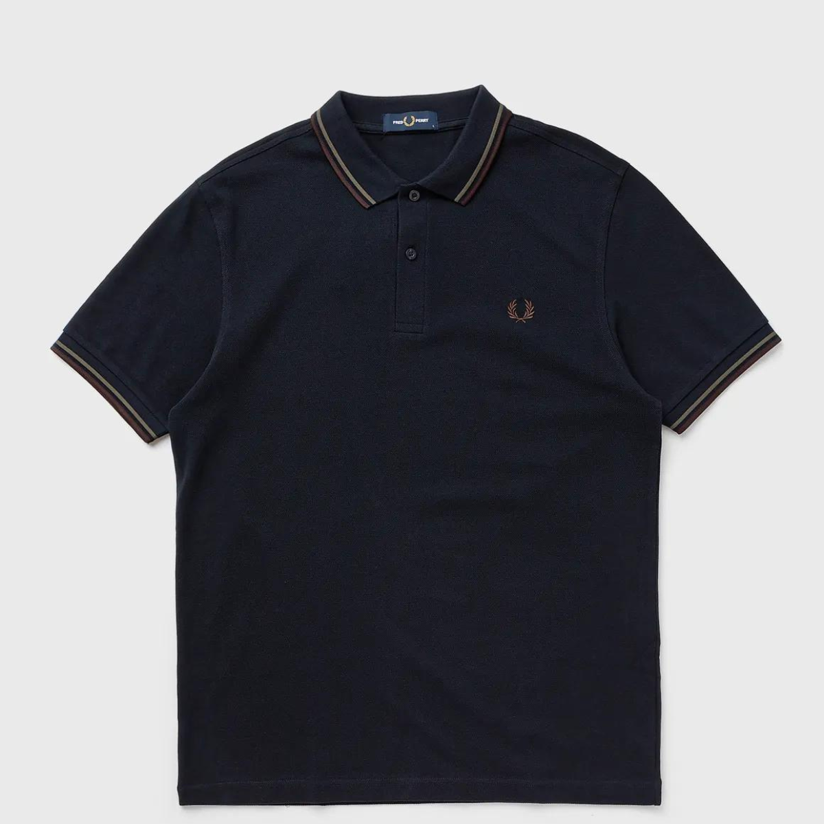 Fred Perry Twin Tipped Polo Shirt - Navy/Laurel Wreath Green/Brick - Public Mercantile