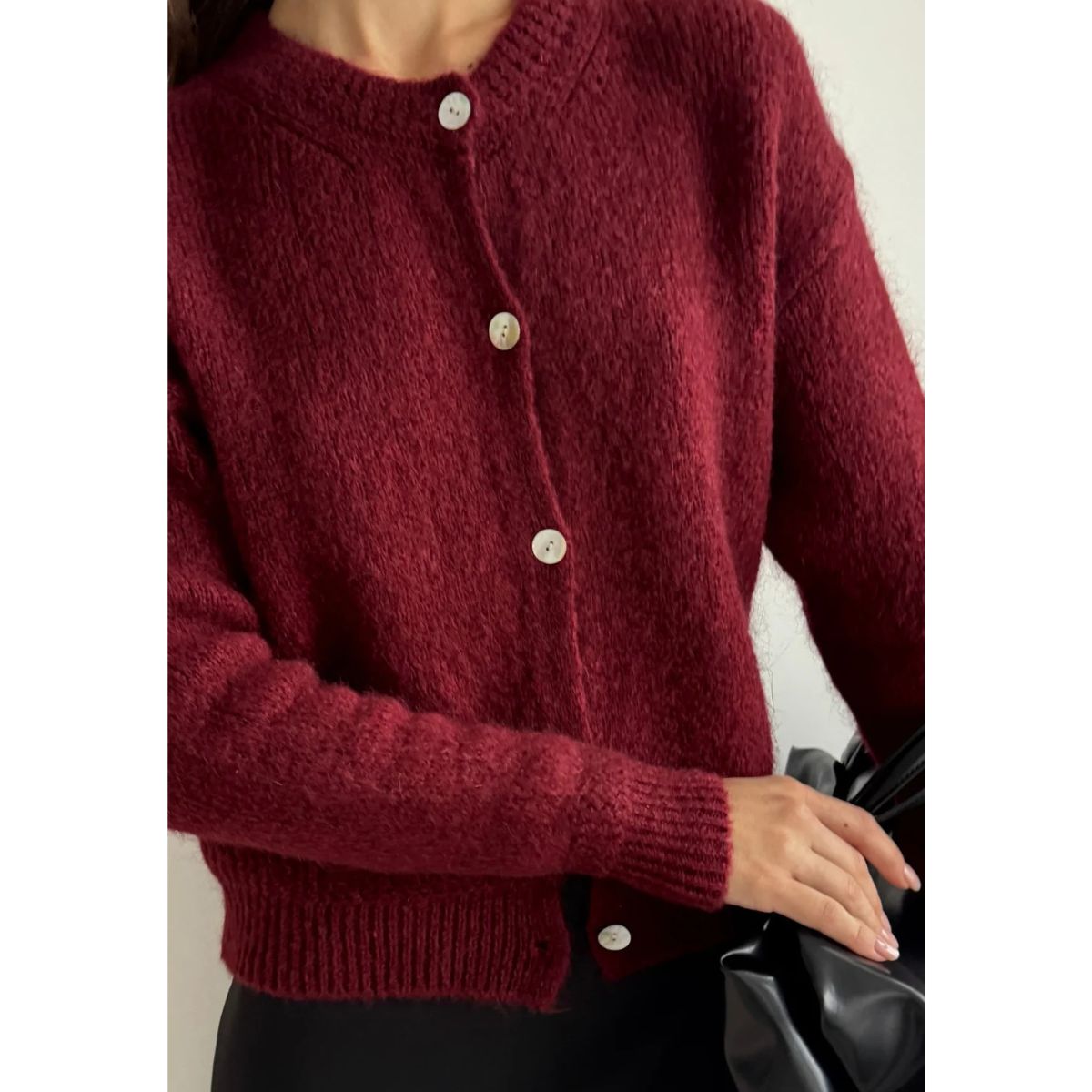 Reyna Soft Alpaca Cardigan — Dark Cherry - Public Mercantile