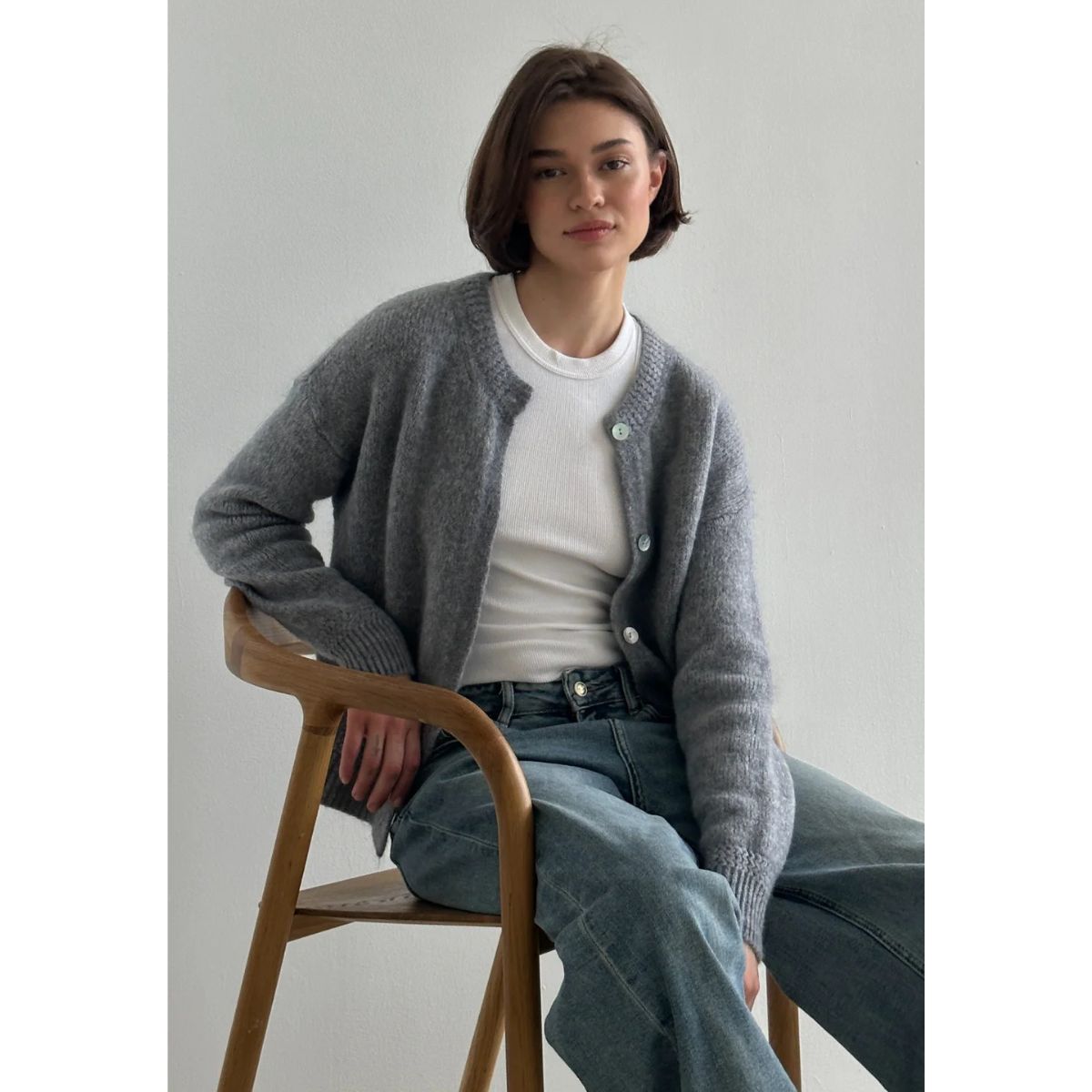Reyna Soft Alpaca Cardigan — Dark Grey - Public Mercantile