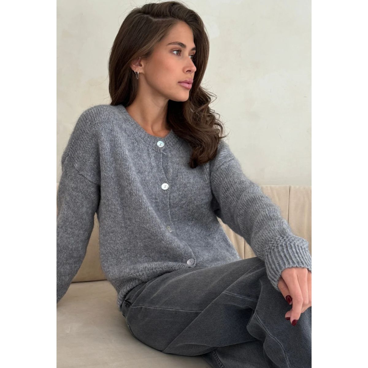 Reyna Soft Alpaca Cardigan — Dark Grey - Public Mercantile