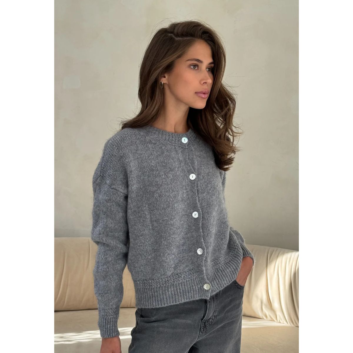 Reyna Soft Alpaca Cardigan — Dark Grey - Public Mercantile