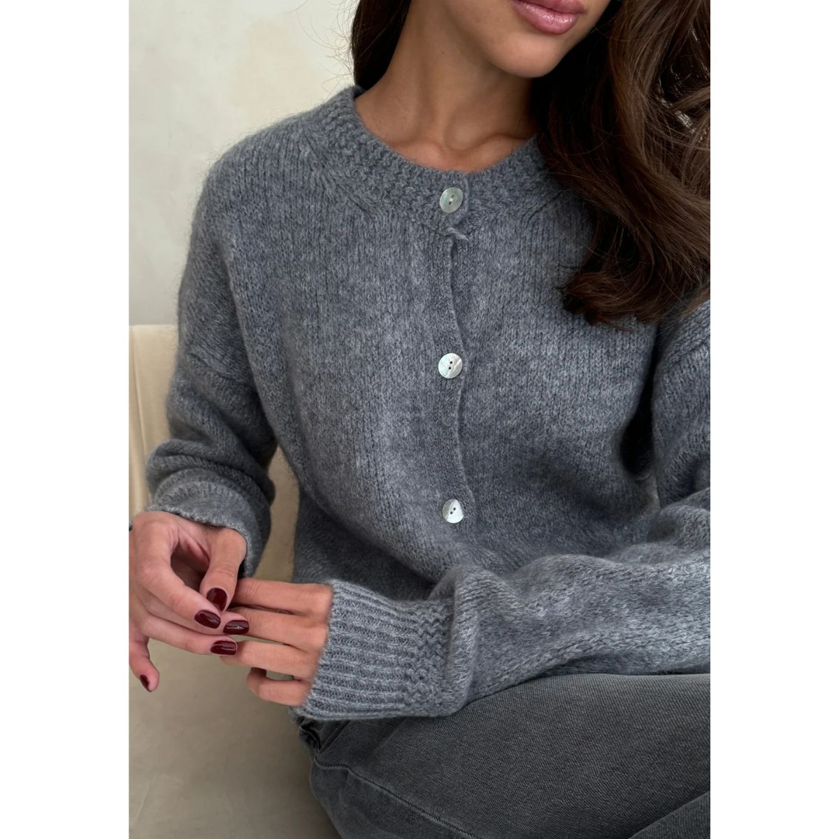 Reyna Soft Alpaca Cardigan — Dark Grey - Public Mercantile