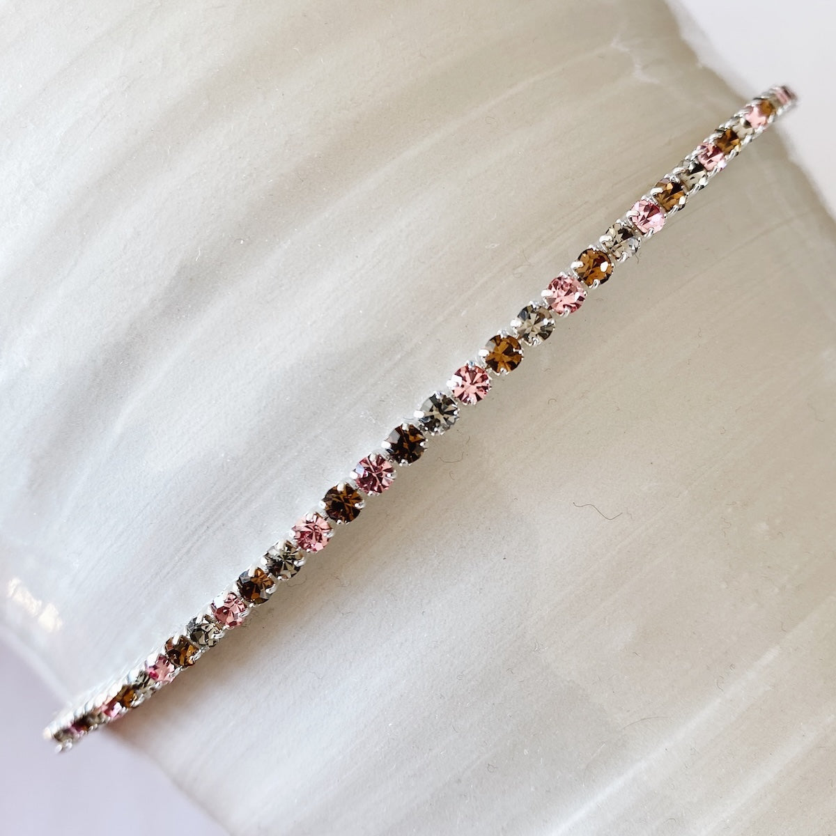 Cypress Tennis Bracelet — Pink/Olive