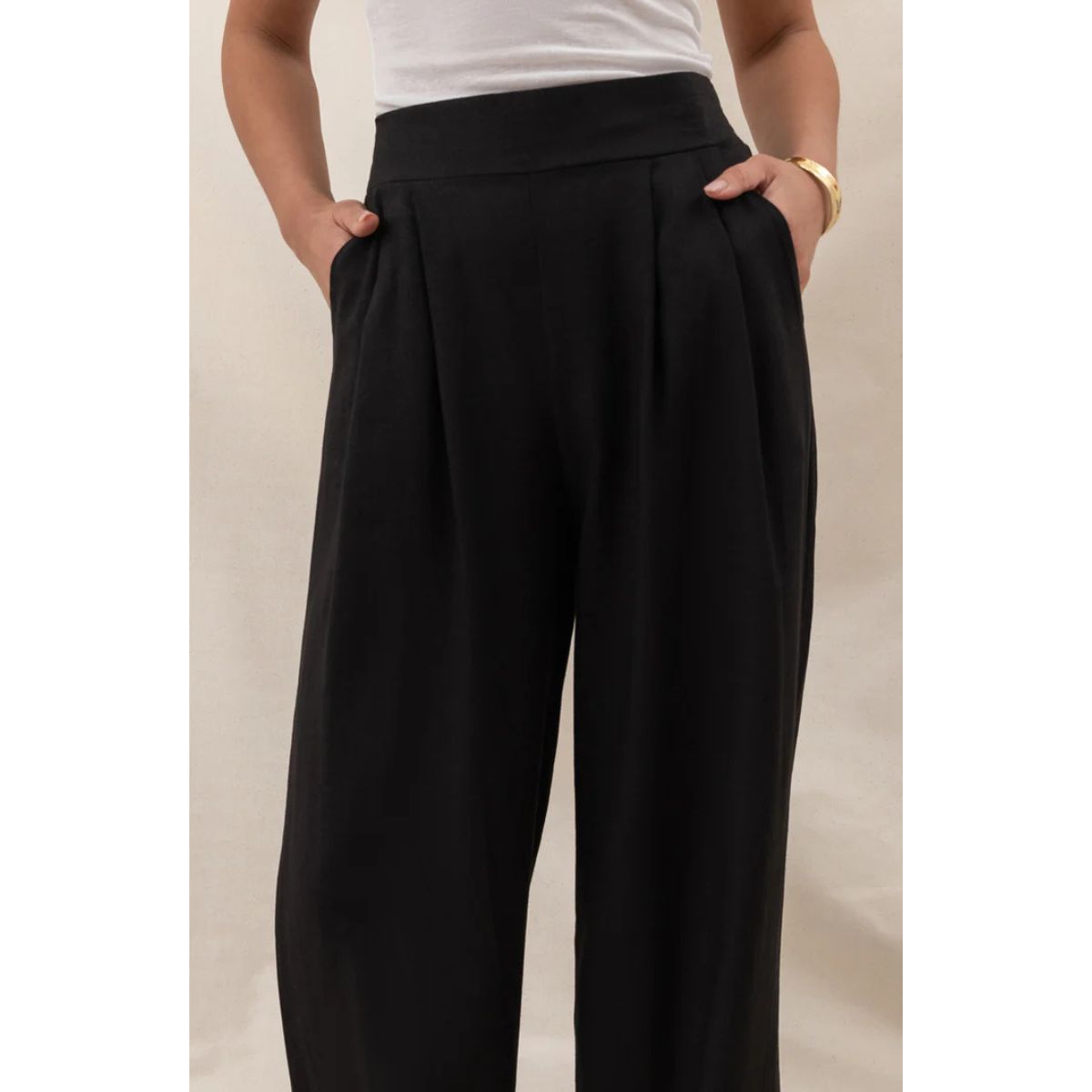 Alexis Linen Trousers — Black - Public Mercantile