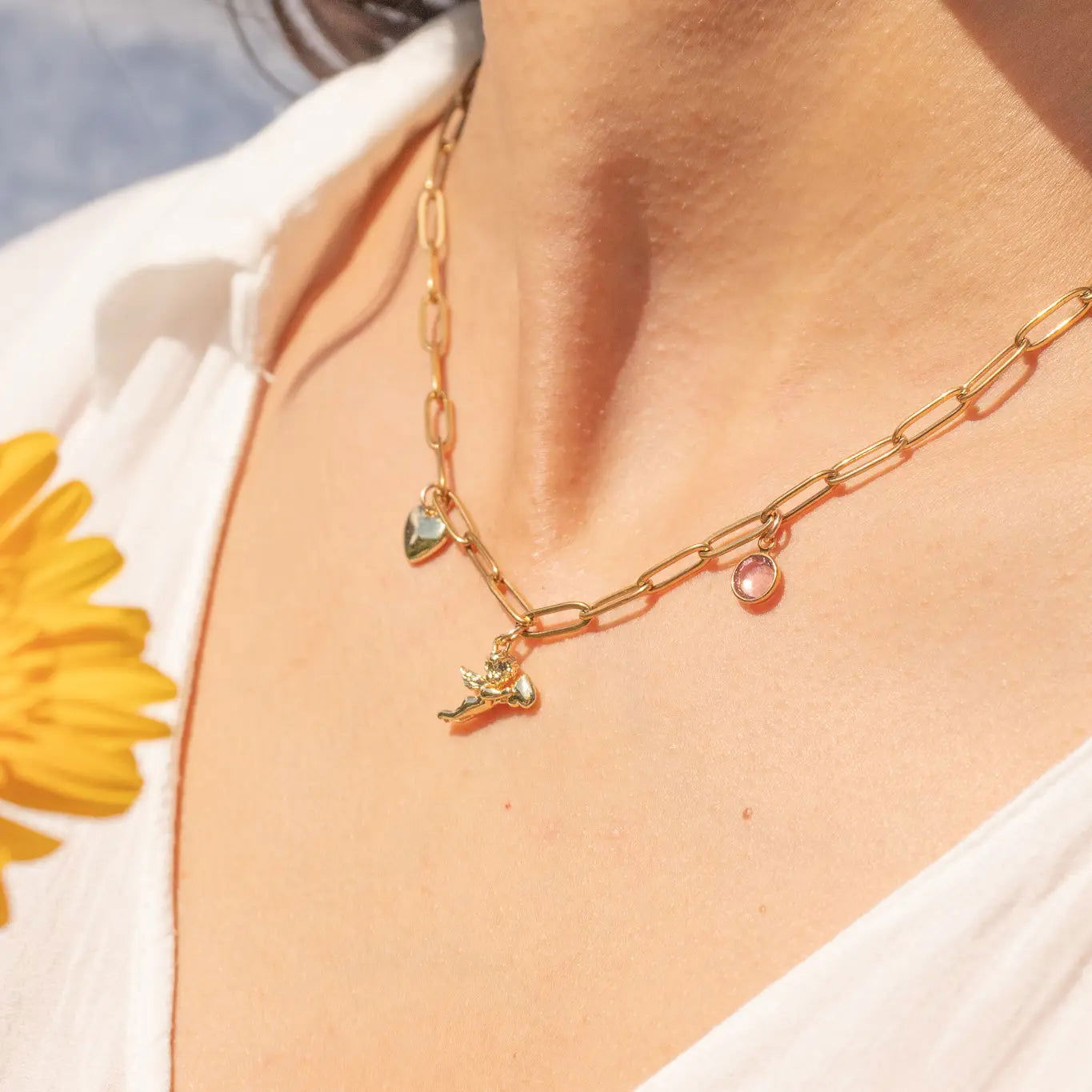 Cherub Charm Necklace — Gold - Public Mercantile