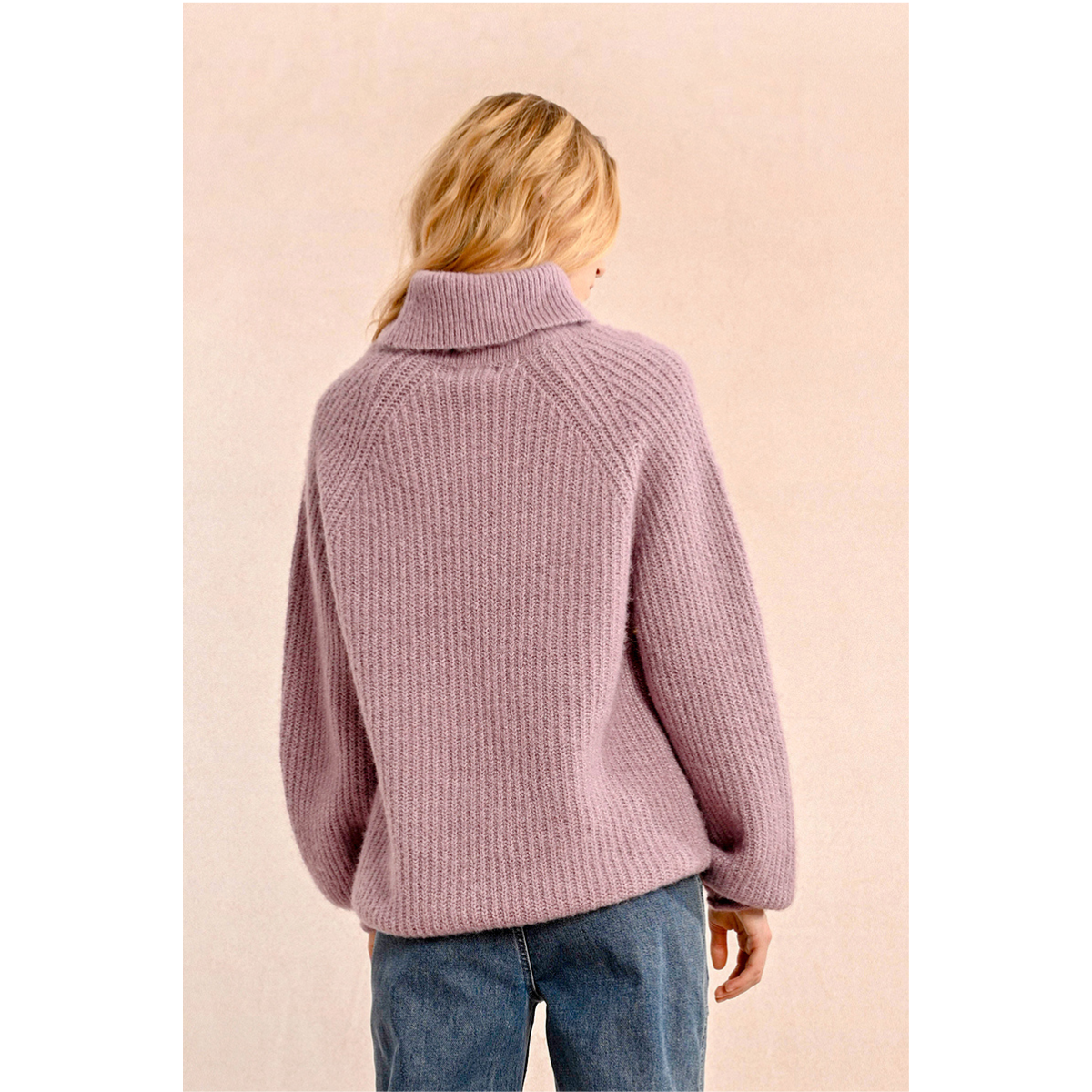 Chunky Knit Turtleneck Sweater — Mauve - Public Mercantile