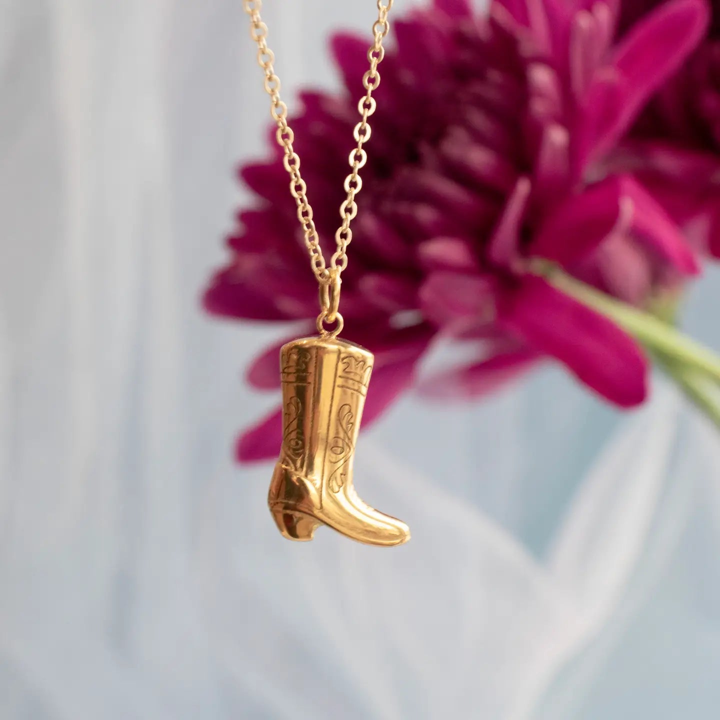 Cowboy Boot Necklace — Gold - Public Mercantile