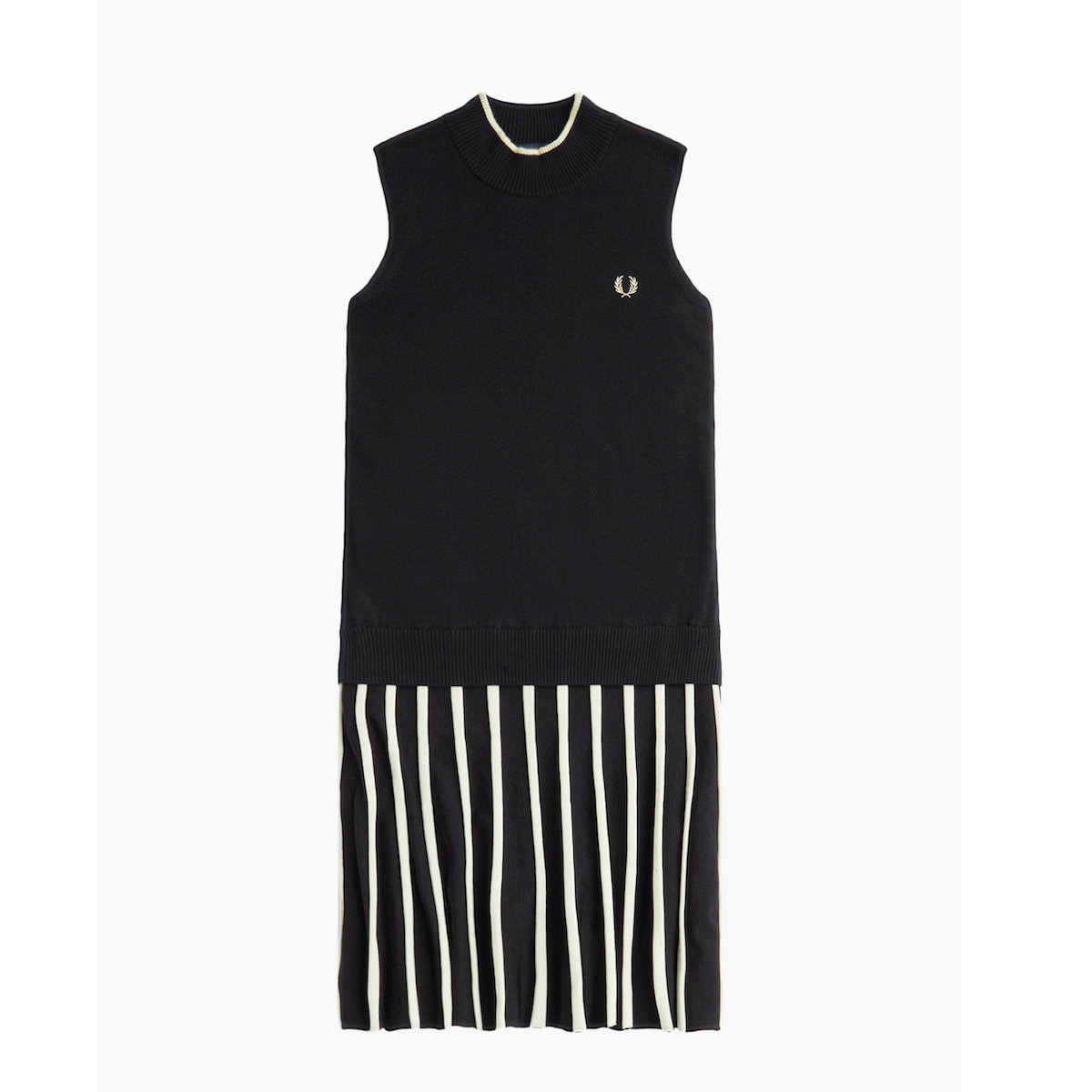Fred Perry Striped Knitted Dress — Black
