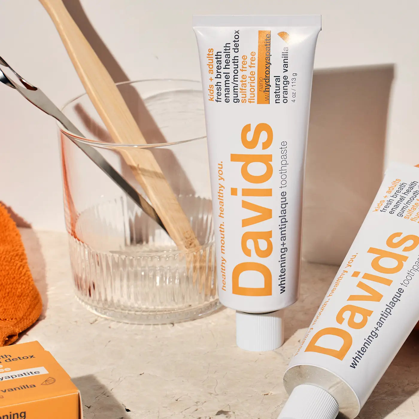 Davids Kids + Adults Nano-Hydroxyapatite Premium Toothpaste | Orange Vanilla