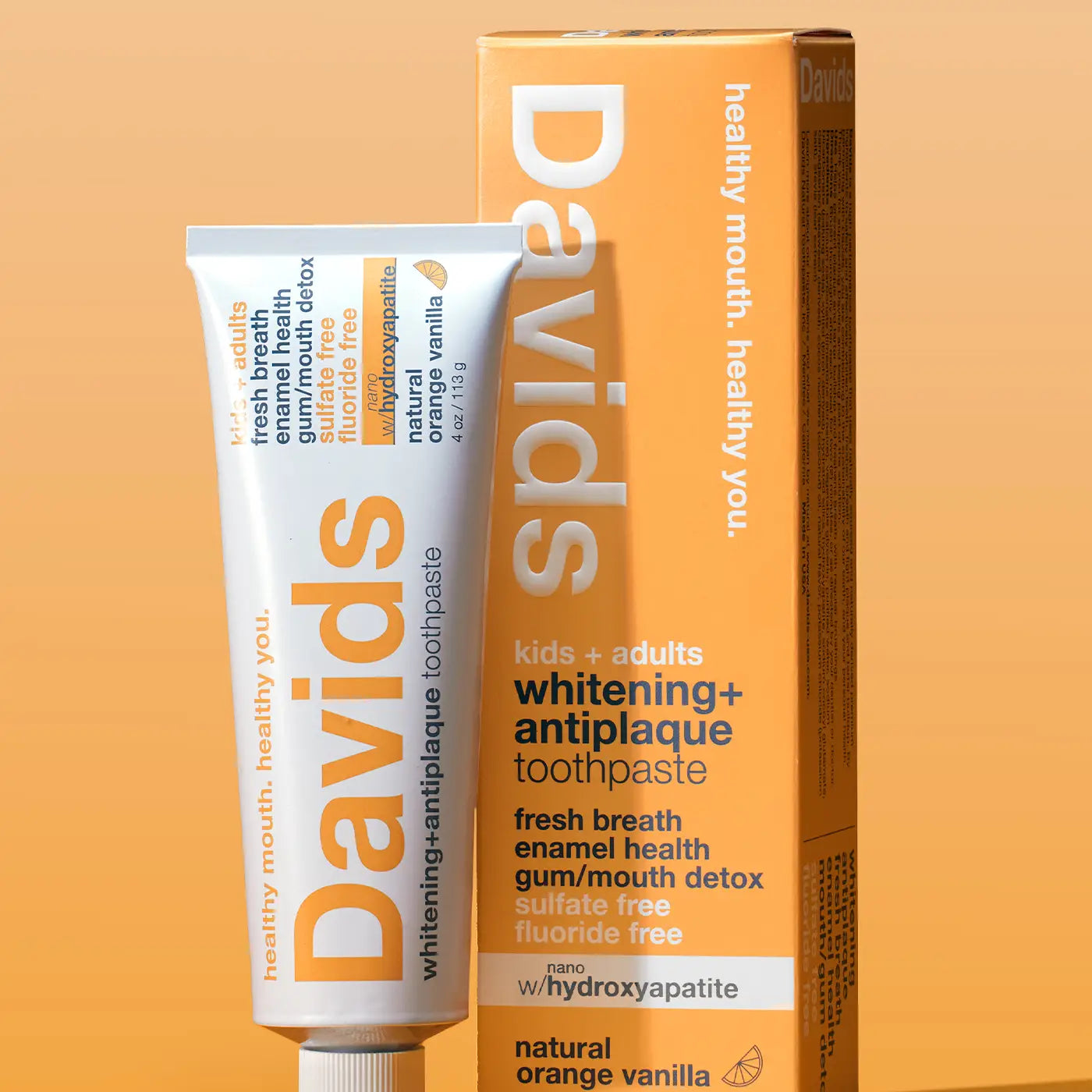 Davids Kids + Adults Nano-Hydroxyapatite Premium Toothpaste | Orange Vanilla