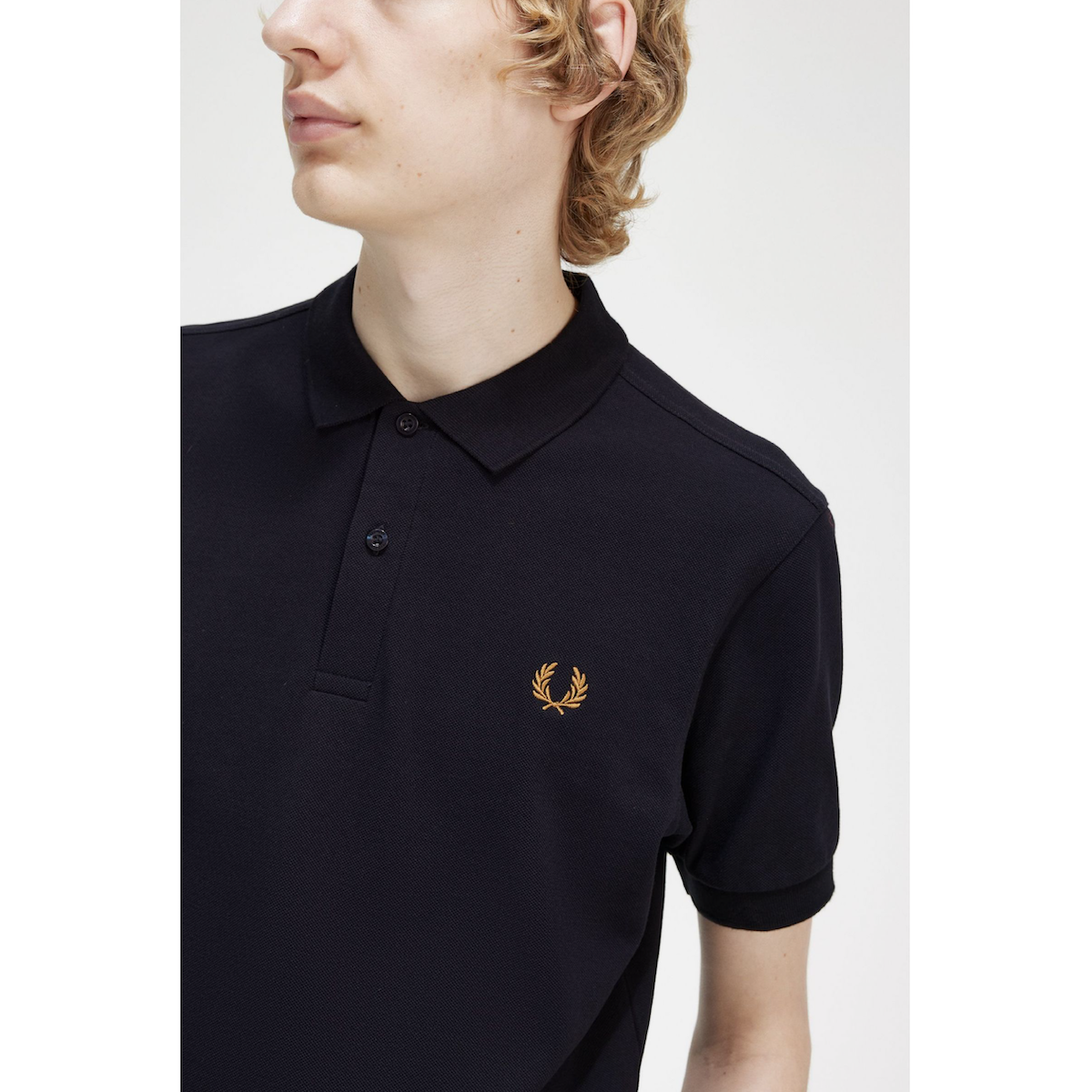 Fred Perry Tennis Shirt — Navy/Dark Caramel - Public Mercantile