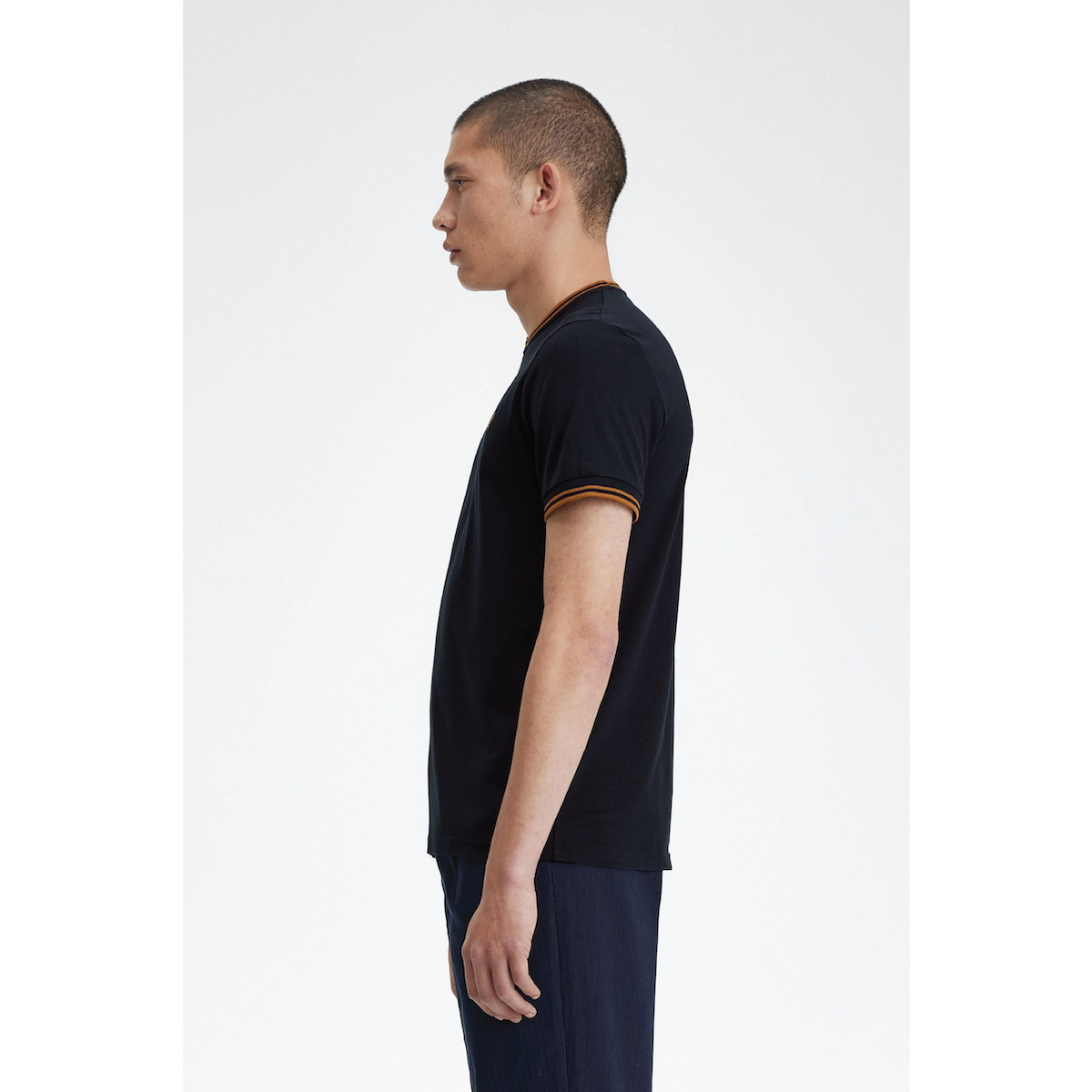 Fred Perry Twin Tipped T-Shirt - Navy/Dark Caramel - Public Mercantile