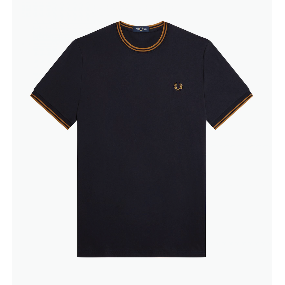 Fred Perry Twin Tipped T-Shirt - Navy/Dark Caramel - Public Mercantile