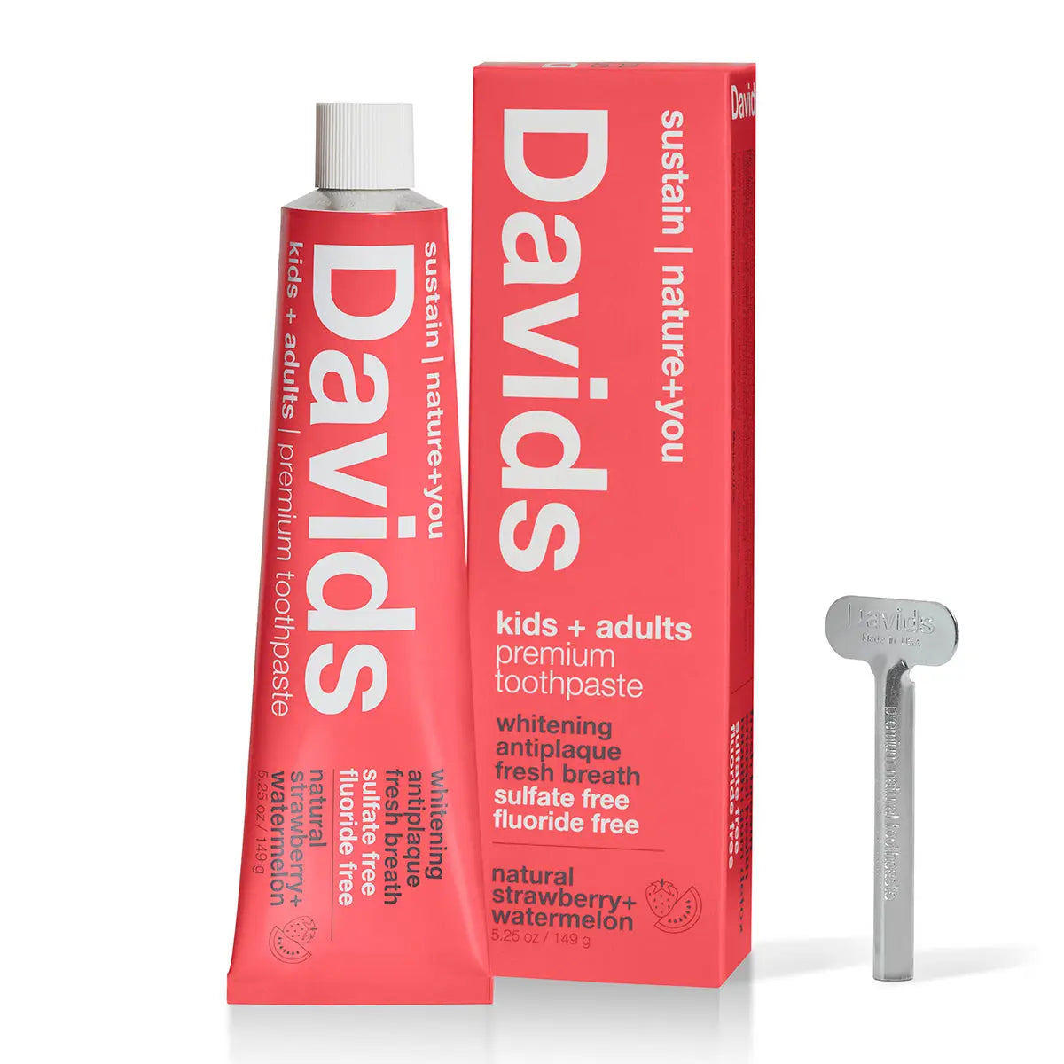 Davids Kids+Adults Premium Toothpaste | Strawberry Watermelon