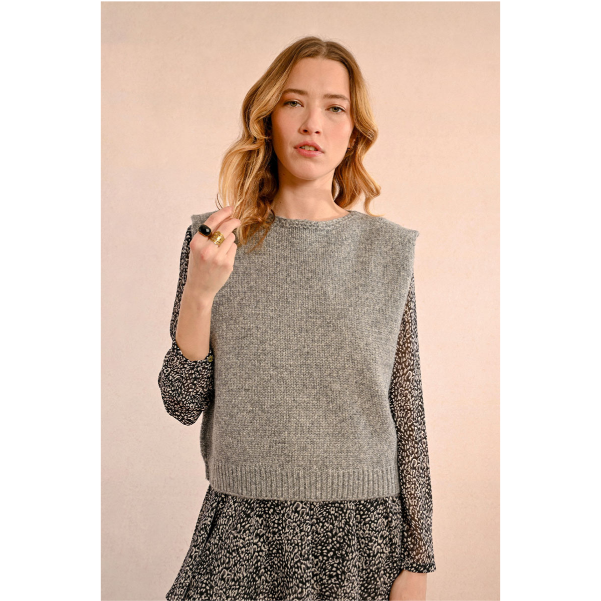 Sleeveless Sweater — Ash Grey