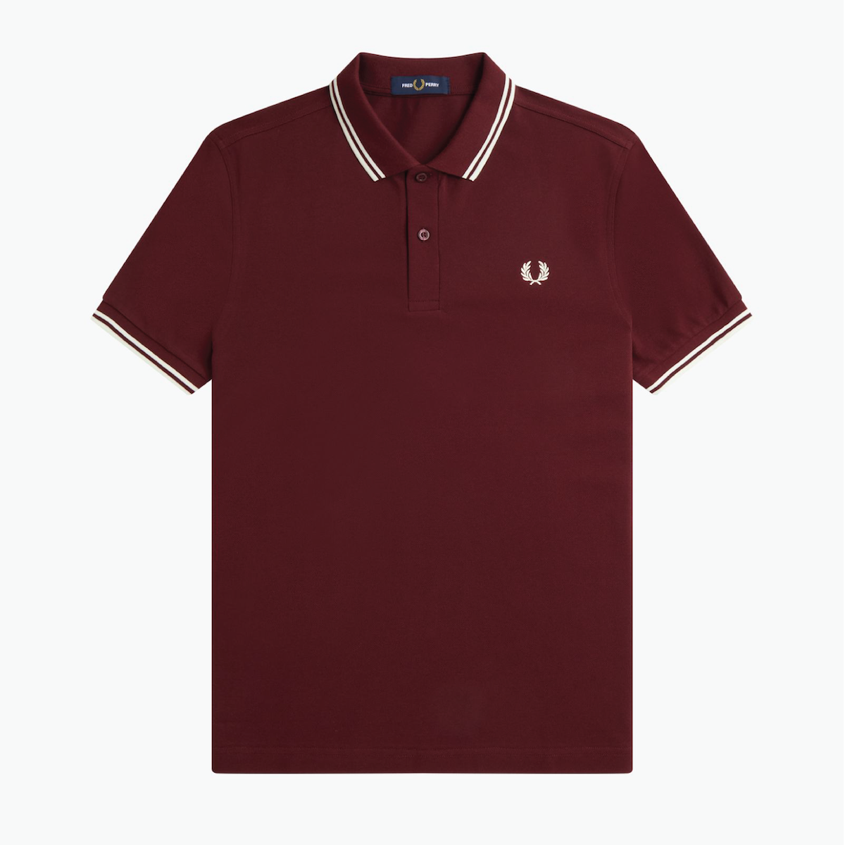 Fred Perry Twin-Tipped Shirt — Oxblood/Ecru - Public Mercantile