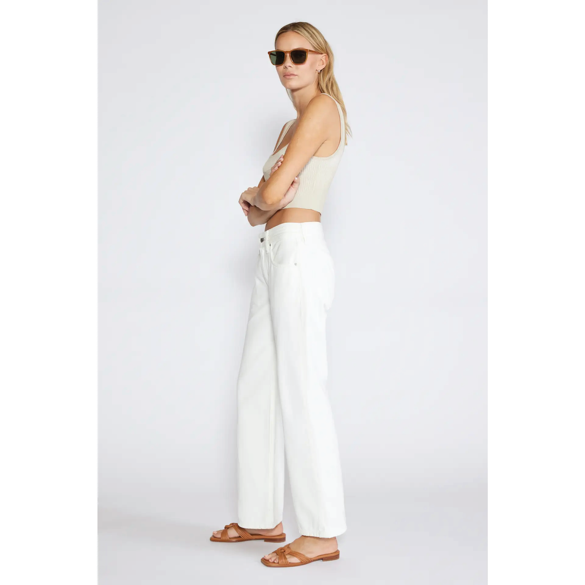Ética Bianca Banded Boot Jeans — Vintage White - Public Mercantile