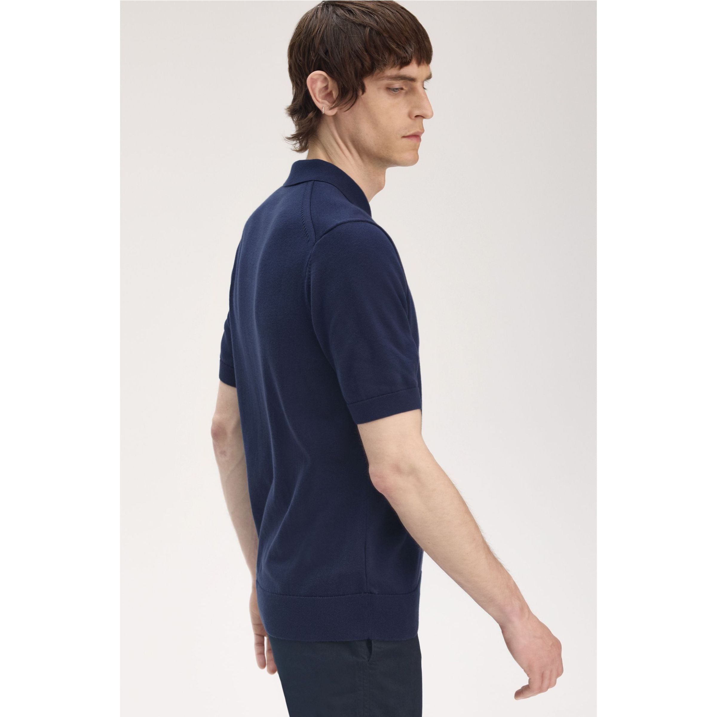 Fred Perry Cotton Knitted Shirt — Tennis Blue