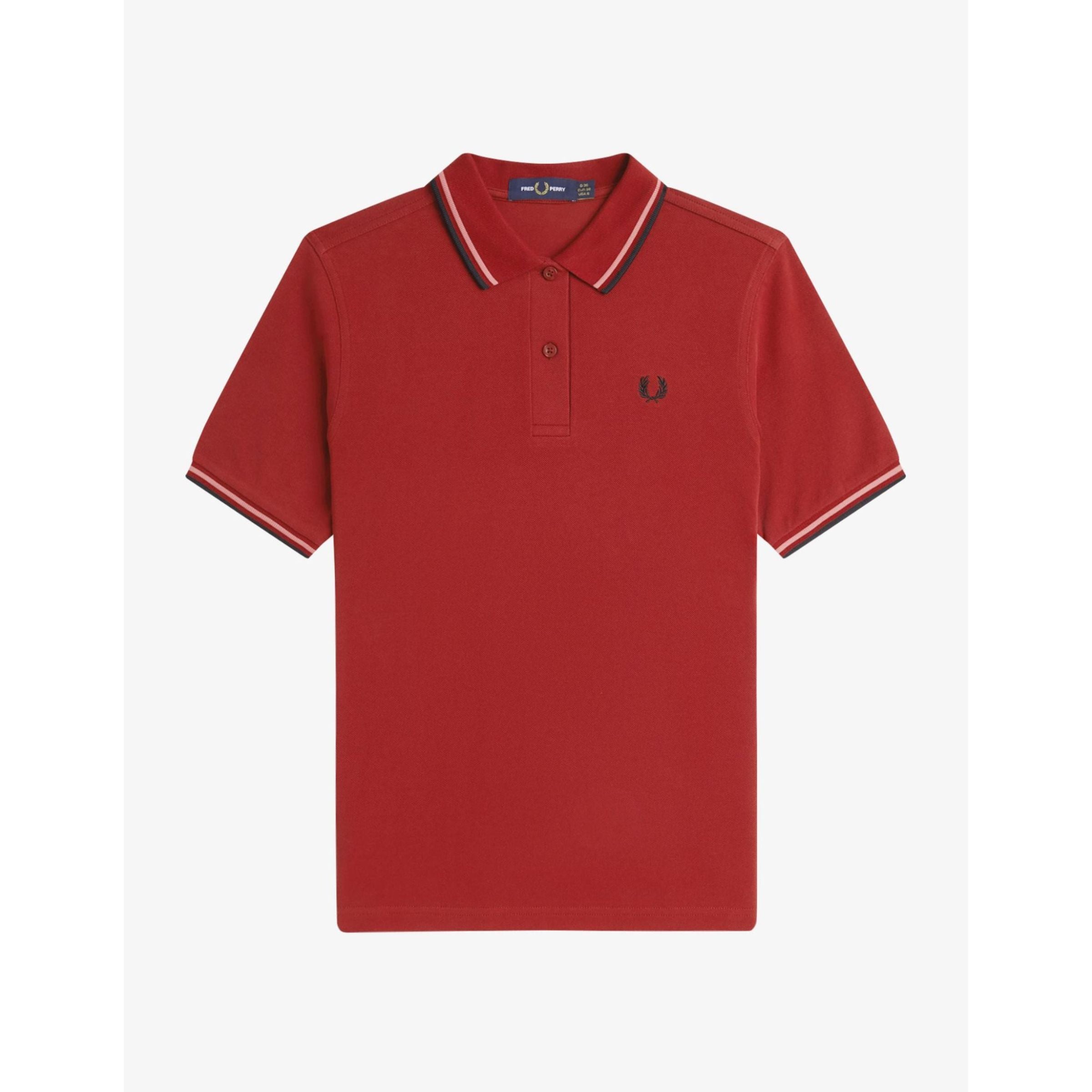 Fred Perry Twin-Tipped Shirt - Burnt Red / Putty Pink / Black