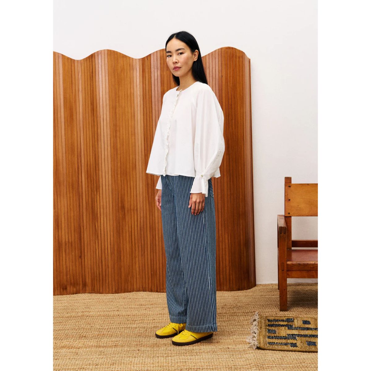 FRNCH Aragon Ruffle Shirt — White