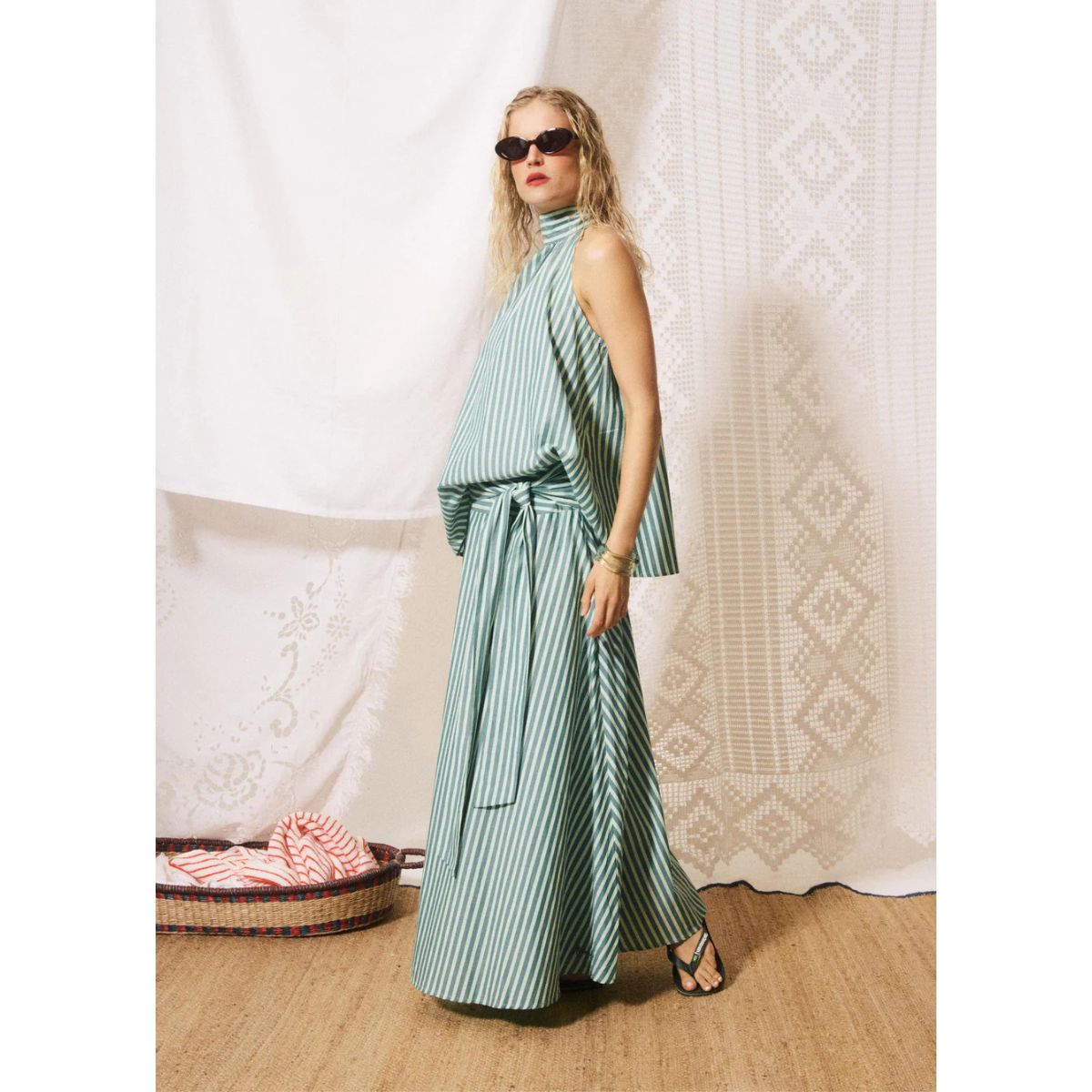 FRNCH Carmine Skirt — Shore Green - Public Mercantile